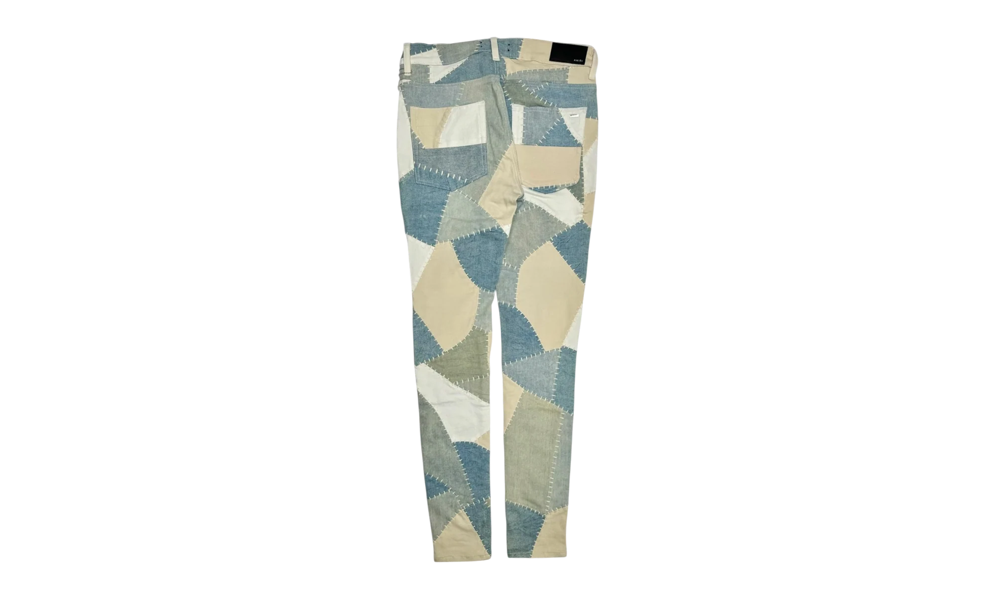 Skinny Denim Patchwork Jeans "Alabaster" S22MDF030 271 - Image 2