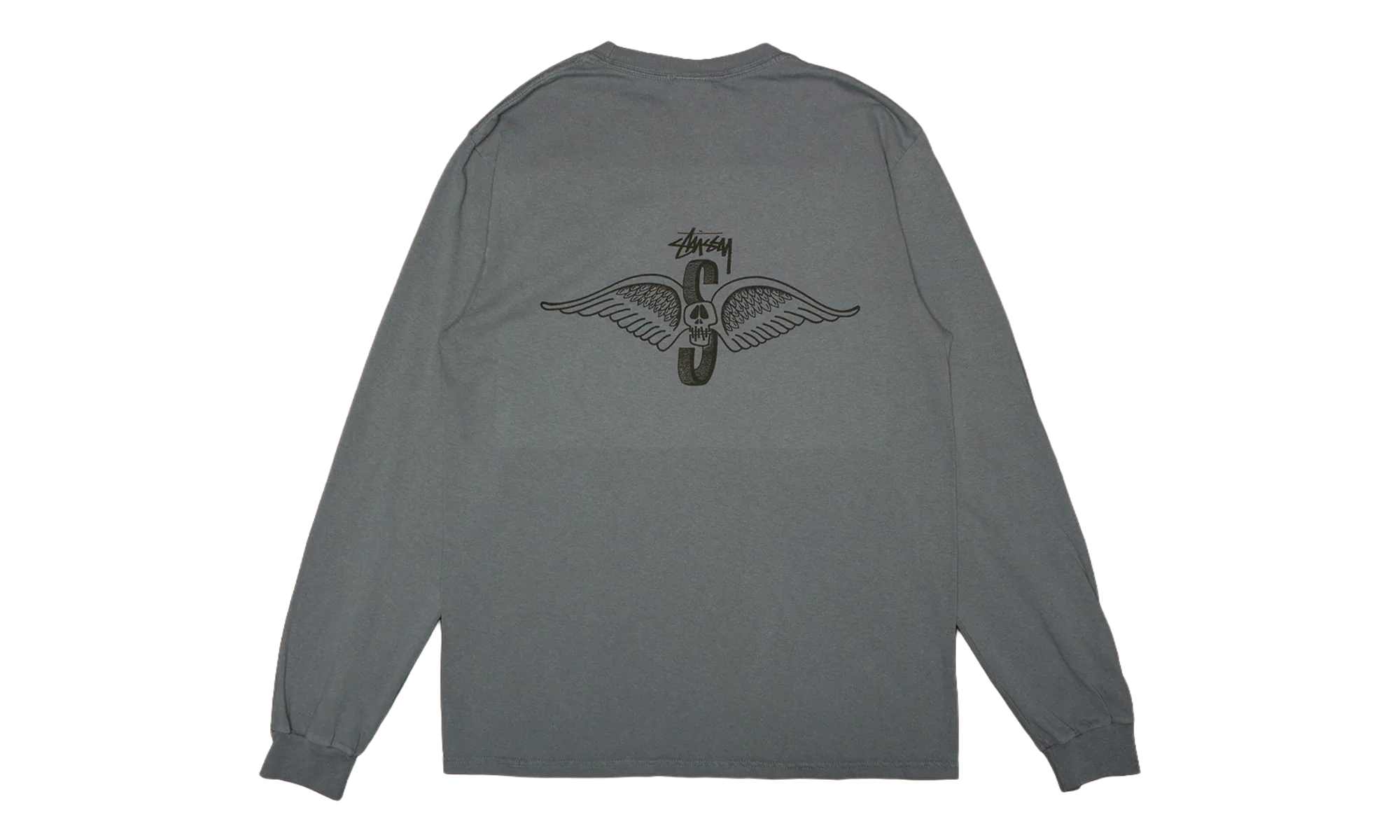 Skull Wings Pigment Dyed Long-Sleeve "Navy" STUS368 - Image 2