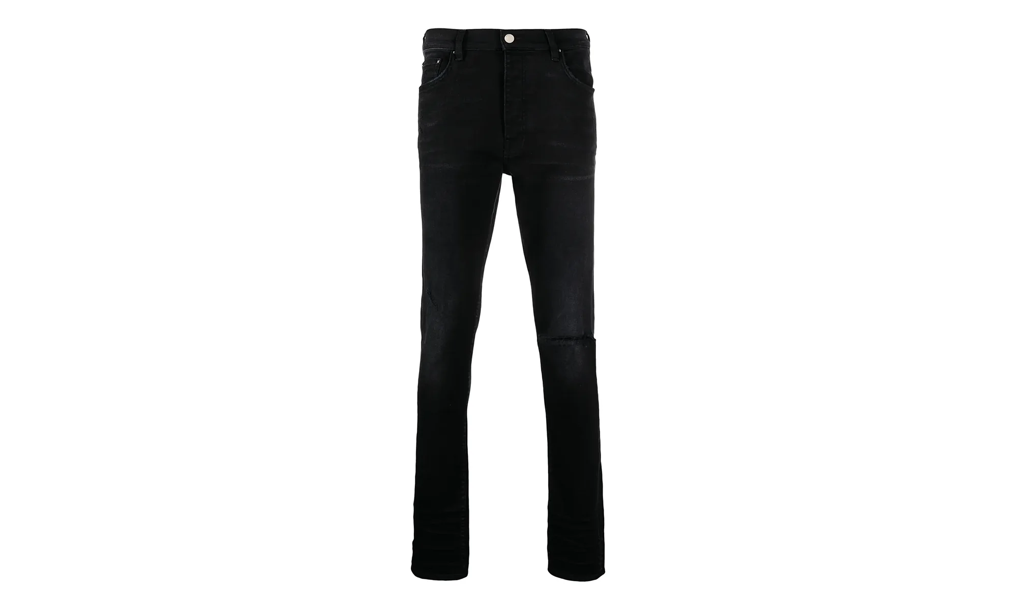 Slit Knee Cotton Denim Jeans "Antique Black" MDS003 003