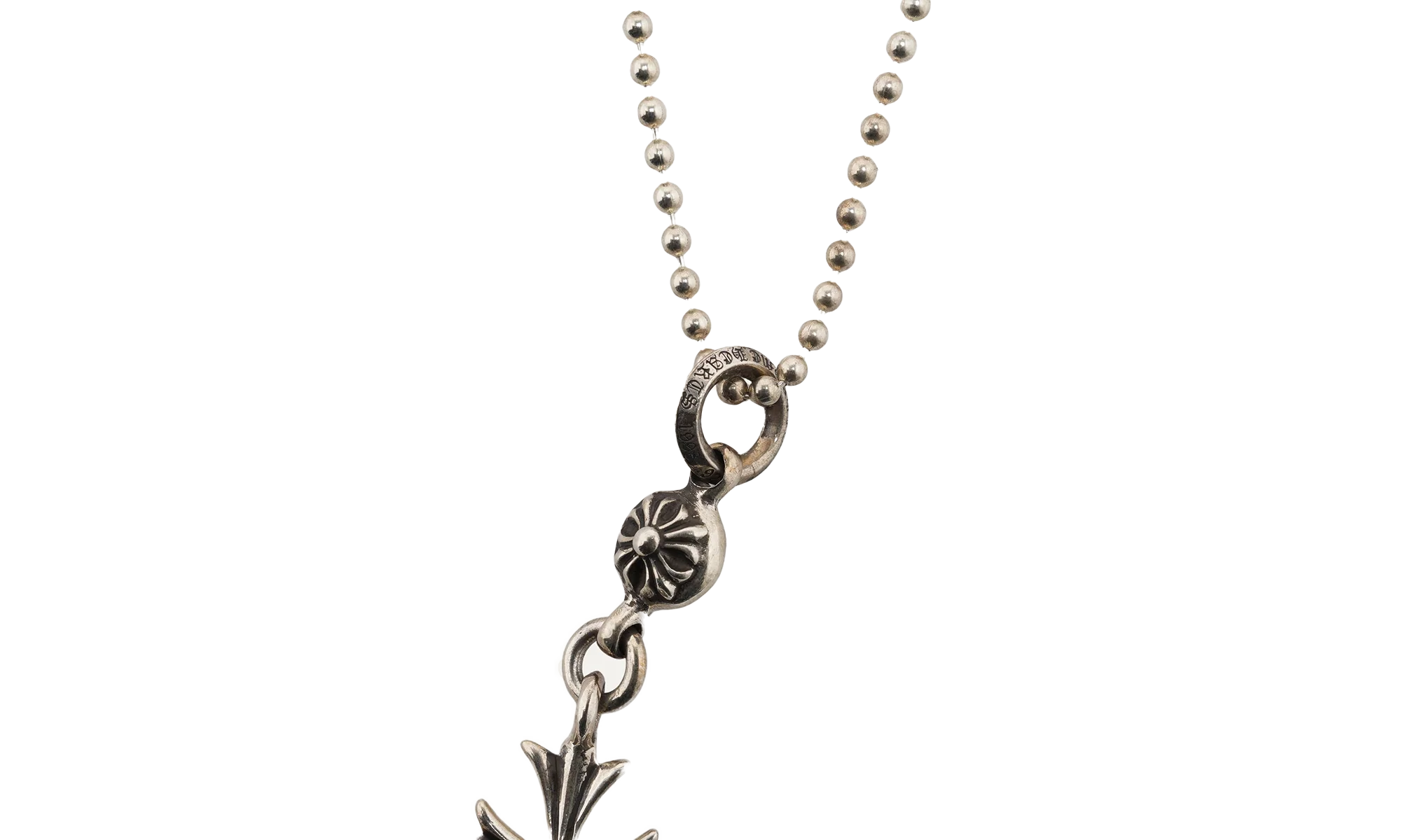 Small Cross Ball Chain Necklace "Silver" CHRM0644 - Image 2