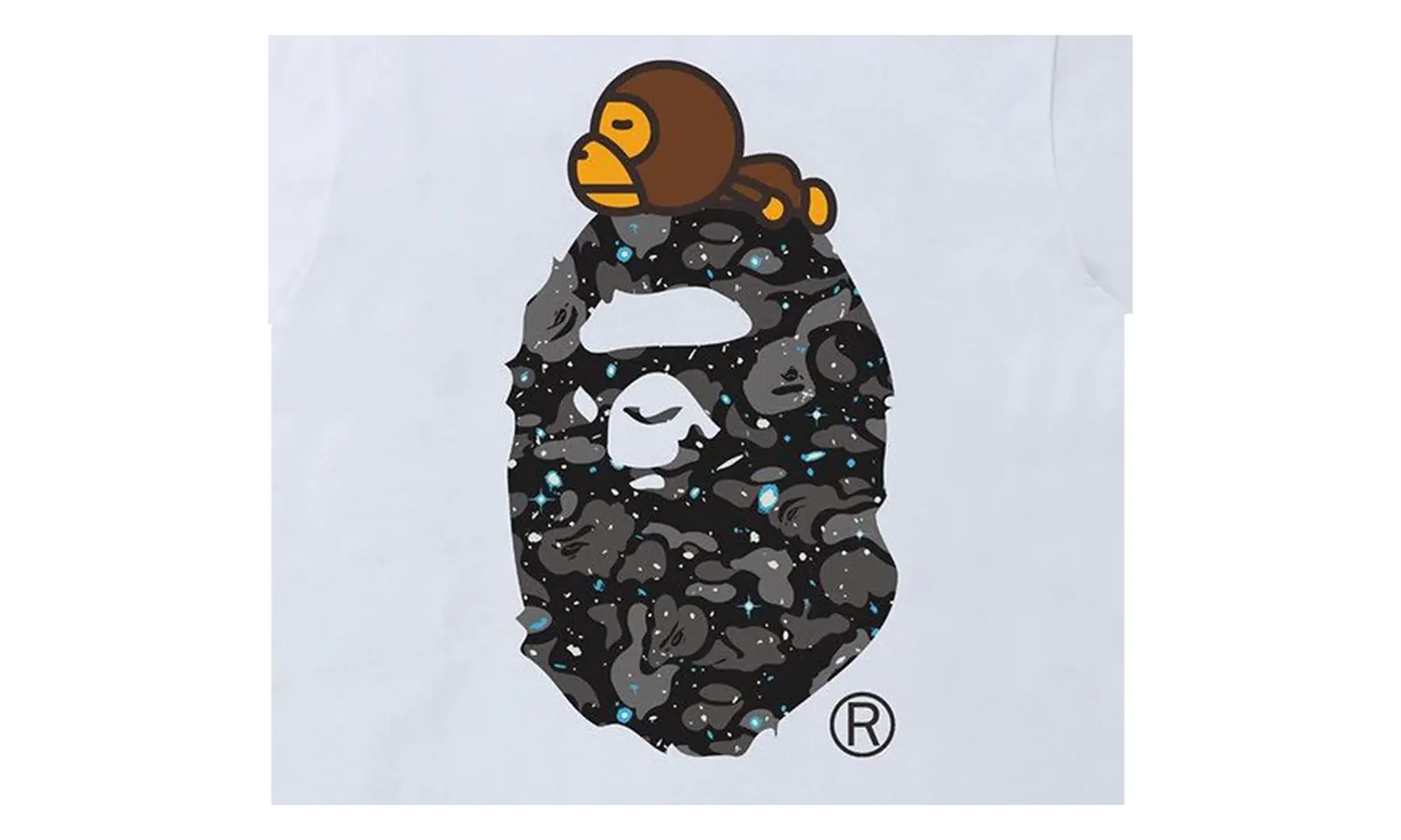 Space Camo Milo On Big Ape Tee "White" 2H80 110 007 WHITE - Image 2