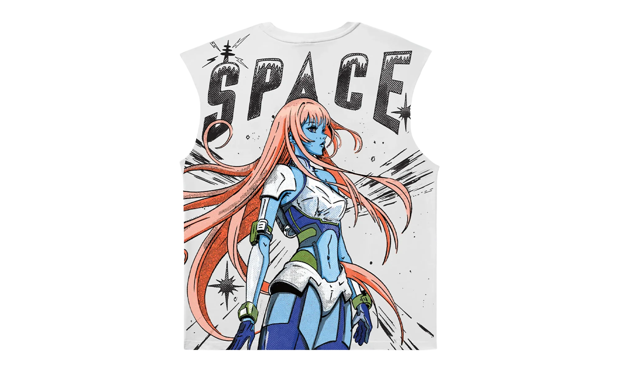 Space Sleeveless Shirt "White" 851 3312 - Image 2