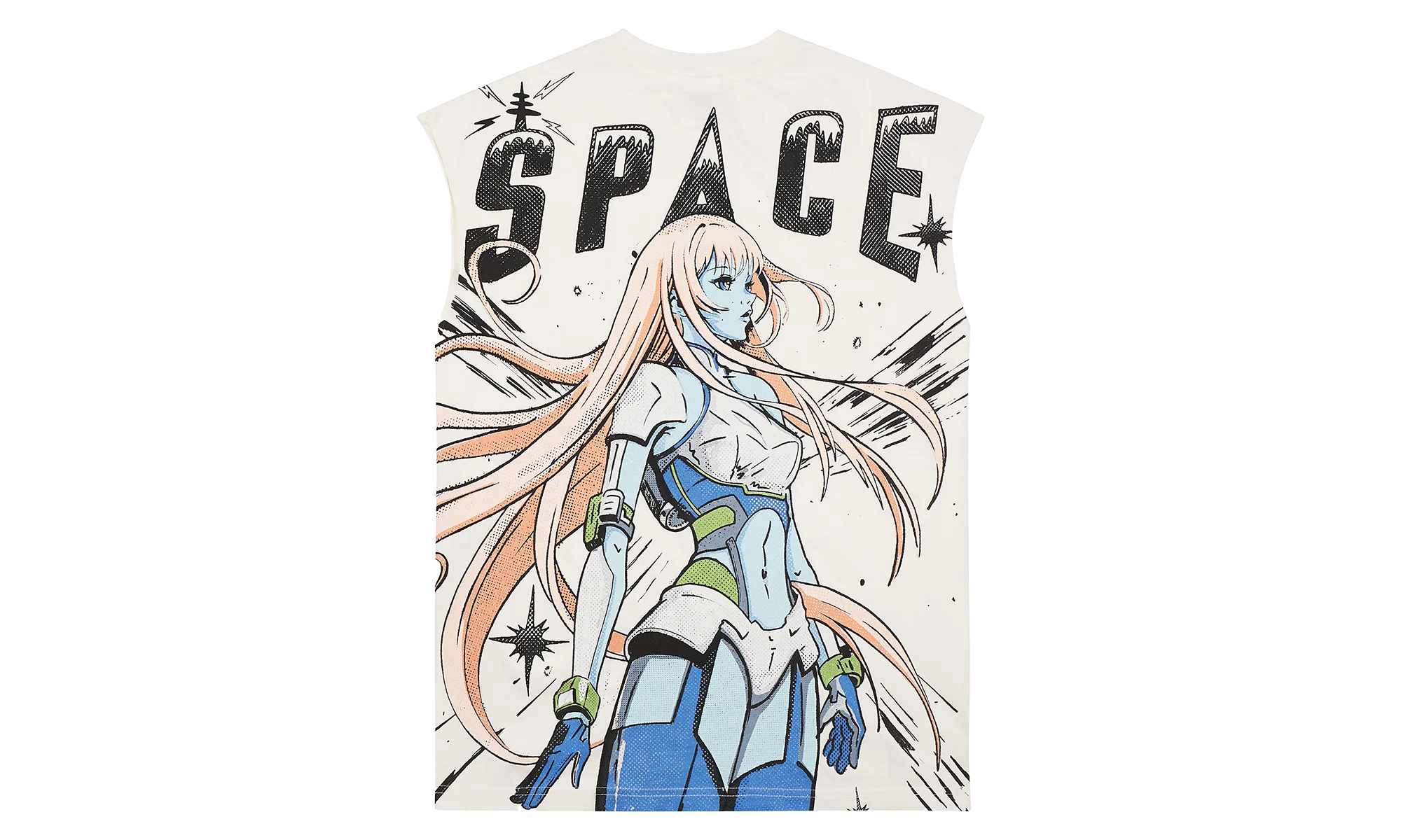 Space Sleeveless Tee "White" 851 3312 WHT - Image 2