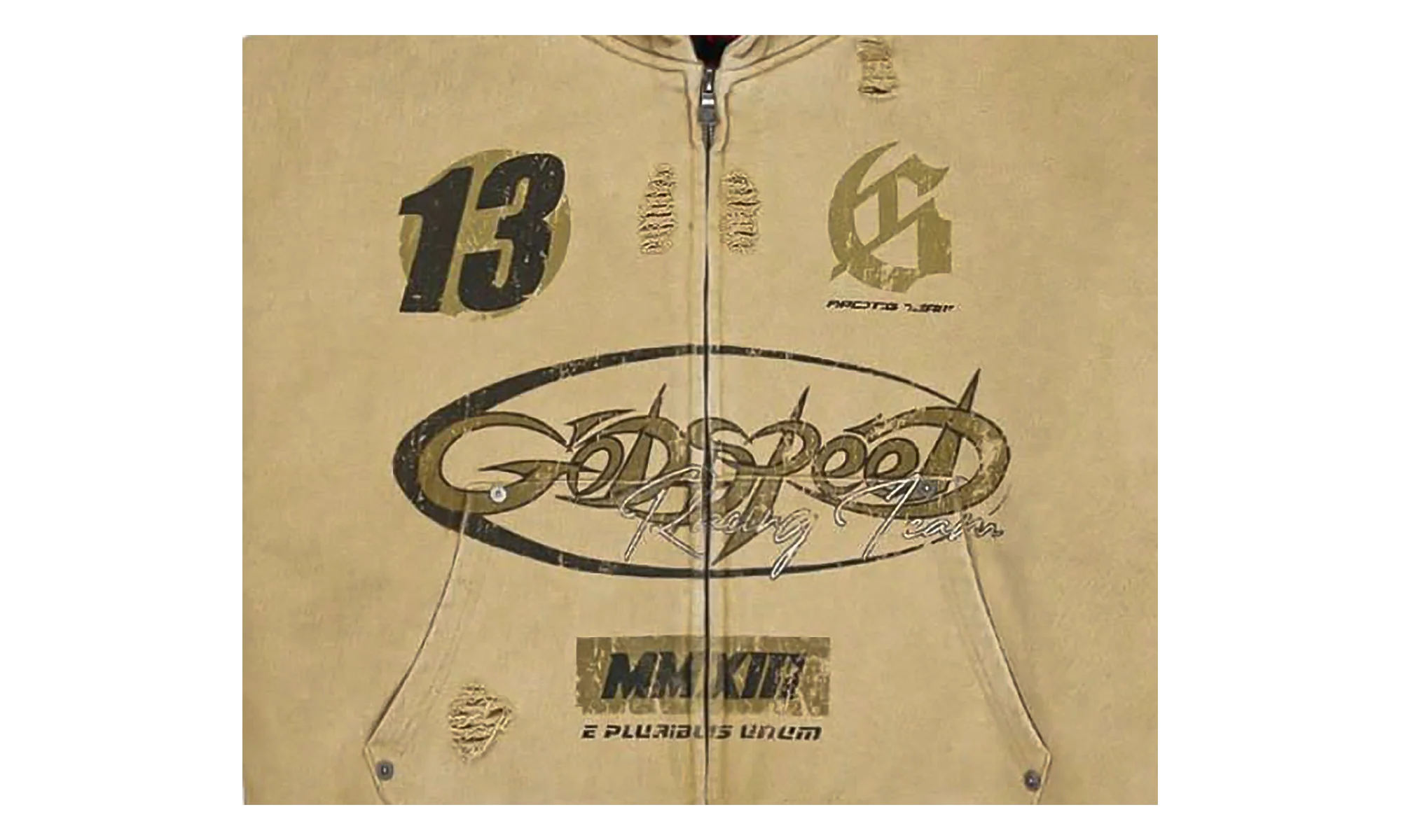 Speedway Zip Hoodie "Sand" GS061 - Image 2