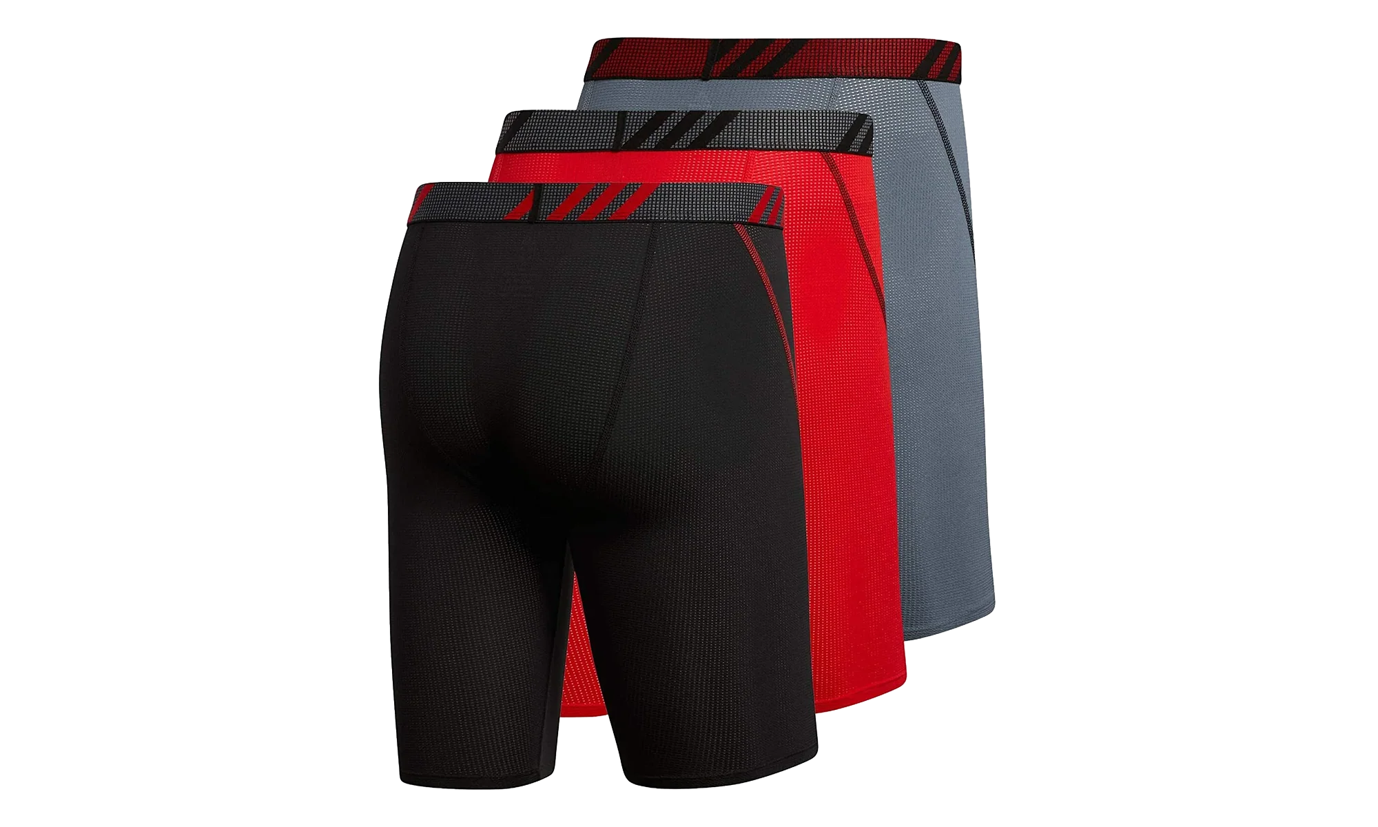 Sport Performance Mesh Boxer Brief Underwear (3 Pack) "Black / Gray / Red" A166 0144944 - Image 2