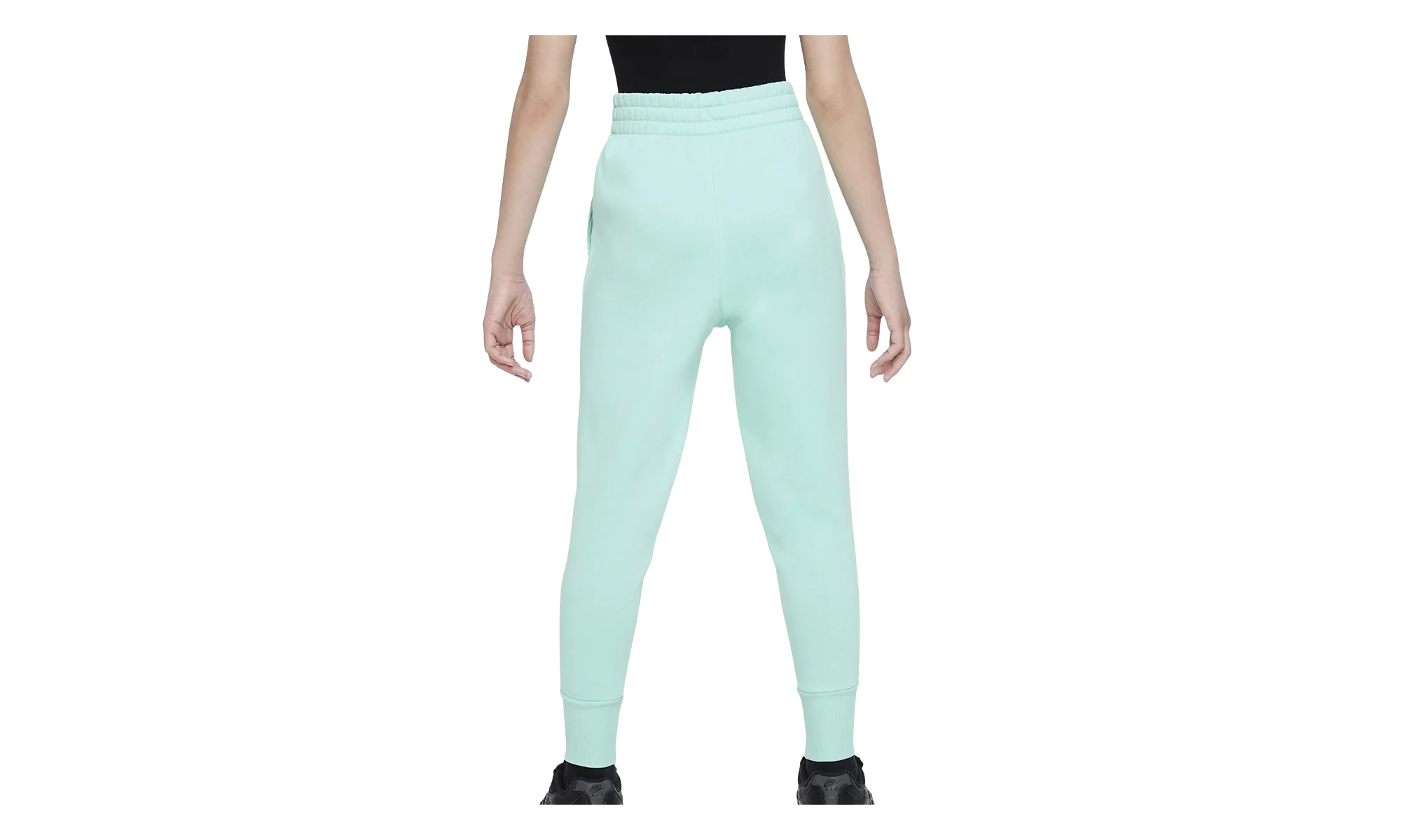 Sportswear Club Fleece Girls' High-waisted Fitted Pants GS "Emerald Rise / Emerald Rise / White" FD2921 349 - Image 2