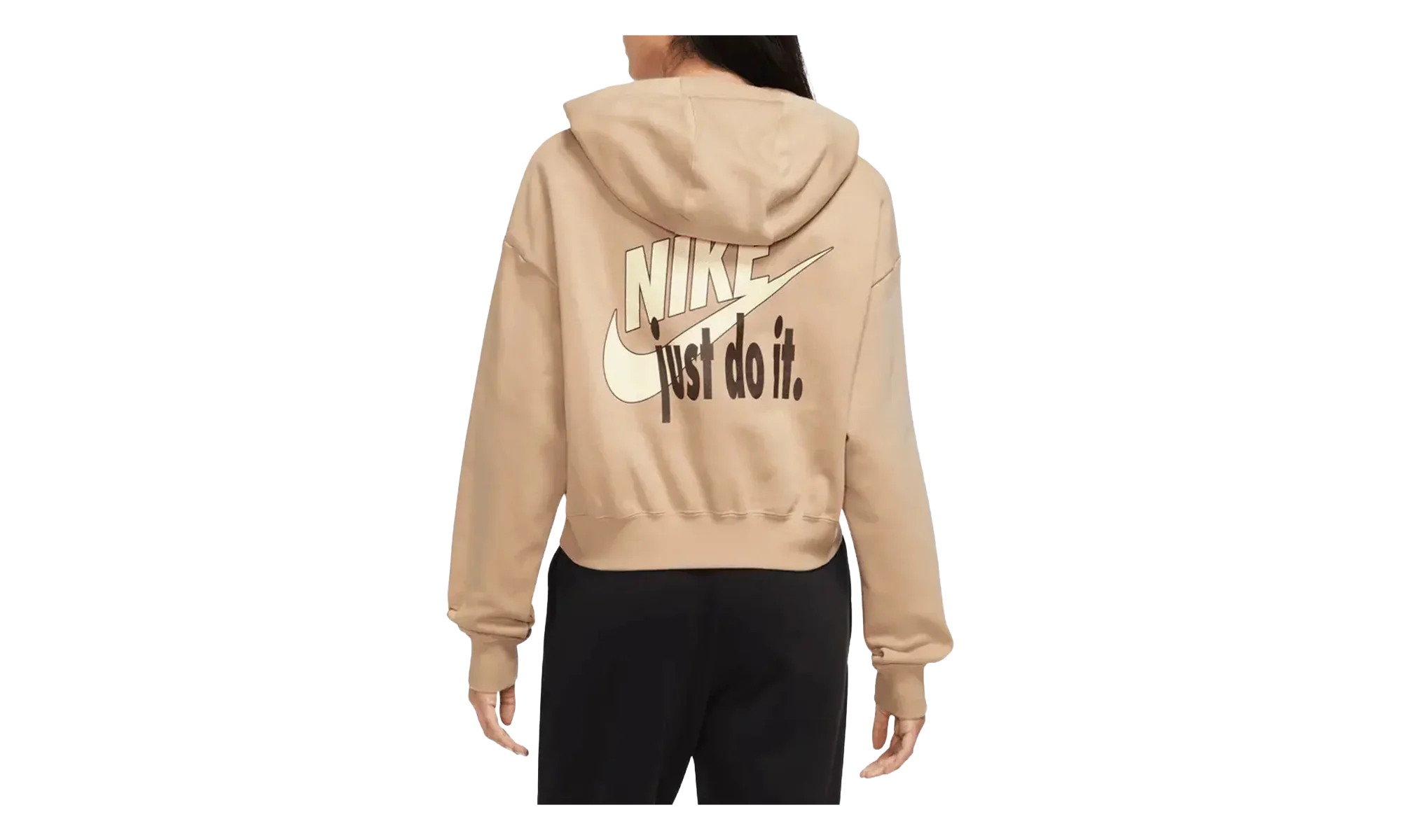 Sportswear Club Fleece Oversized Cropped Pullover Hoodie WMNS "Brown" FB8258 200 - Image 2