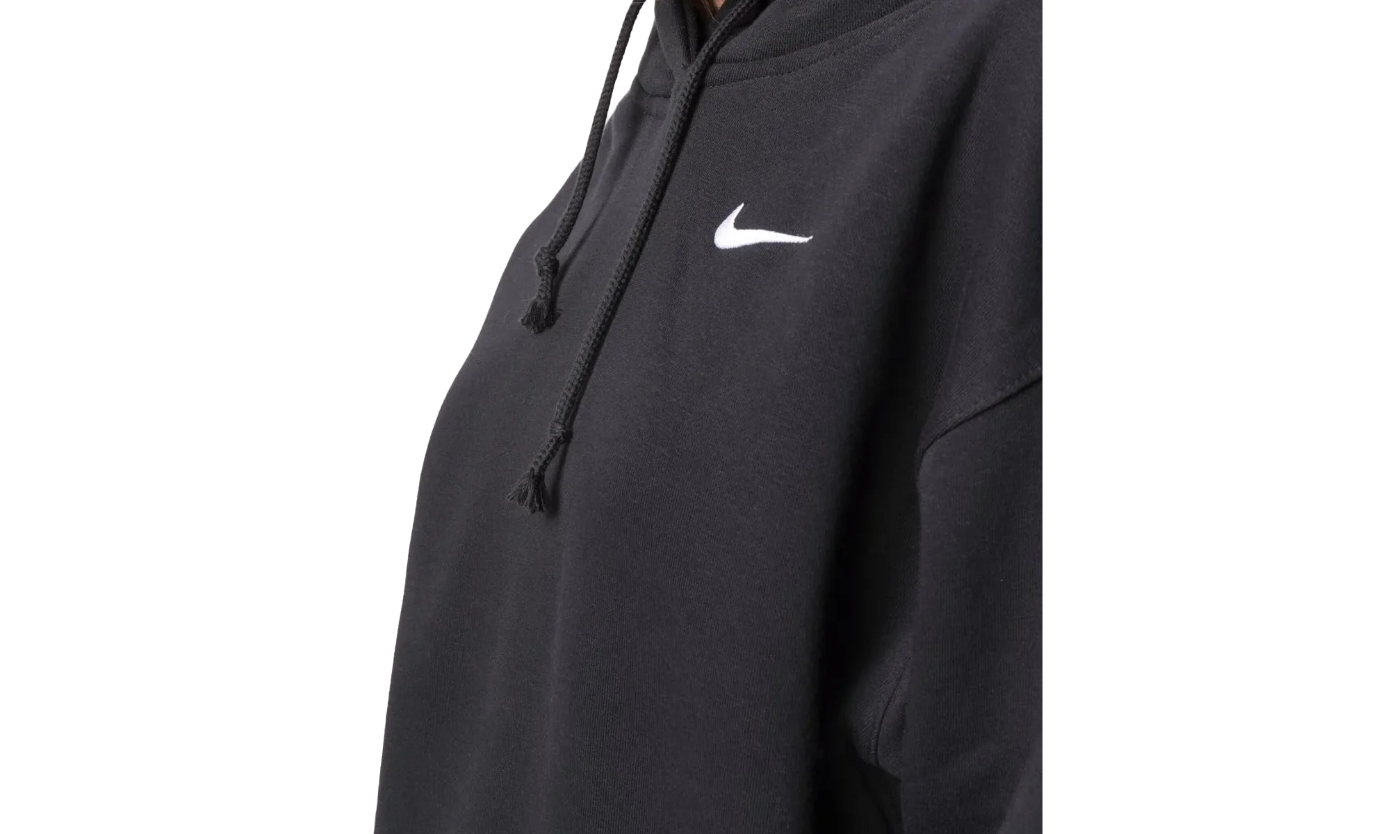 Sportswear Fleece Oversized Fit Hoodie WMNS "Black / White" CZ2590 010 - Image 2