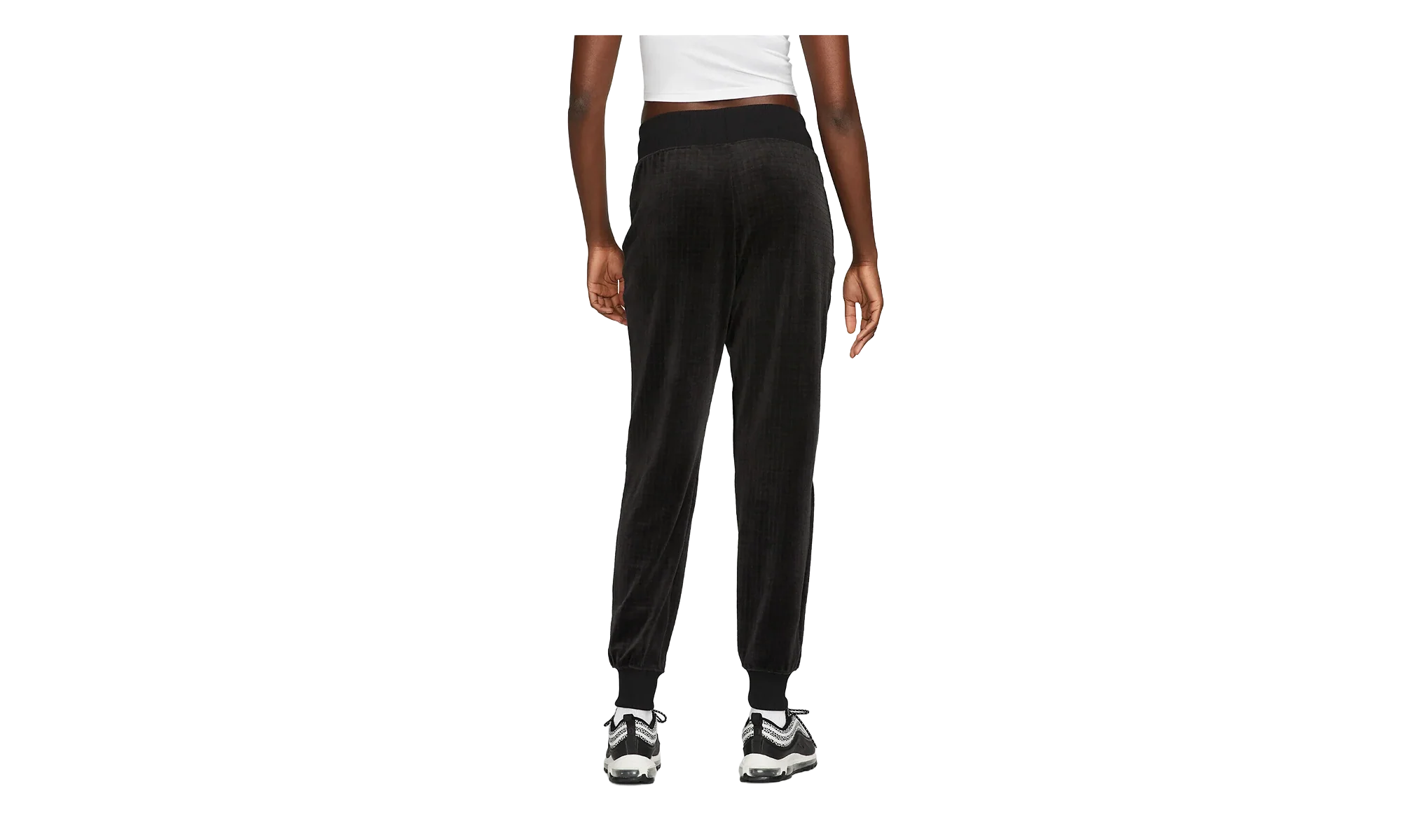 Sportswear High-waisted Velour Joggers WMNS "Black / Anthracite" DV7820 010 - Image 2