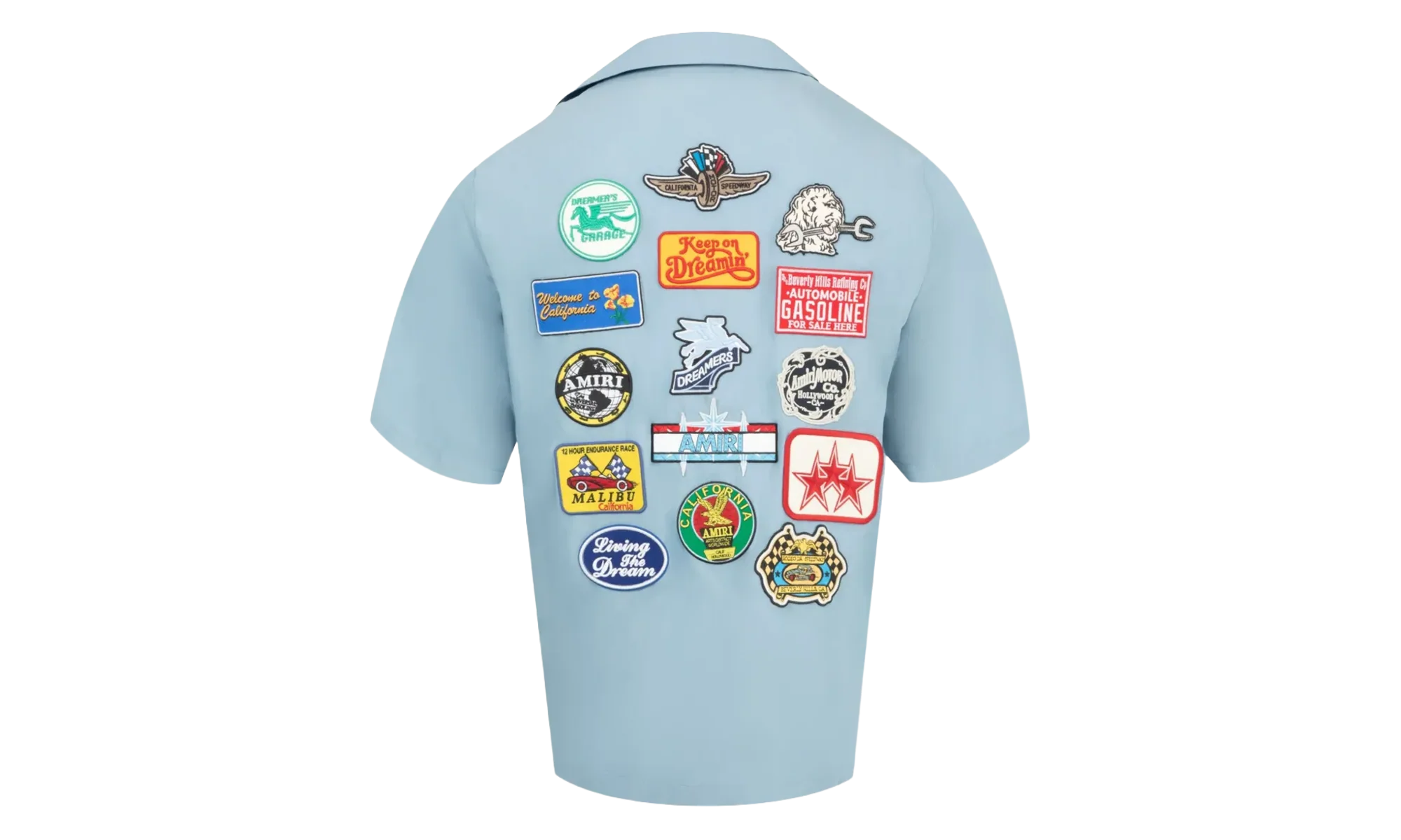 Station Patch Bowling Shirt "Ashley Blue" AMSTCA1150 ASHL - Image 2