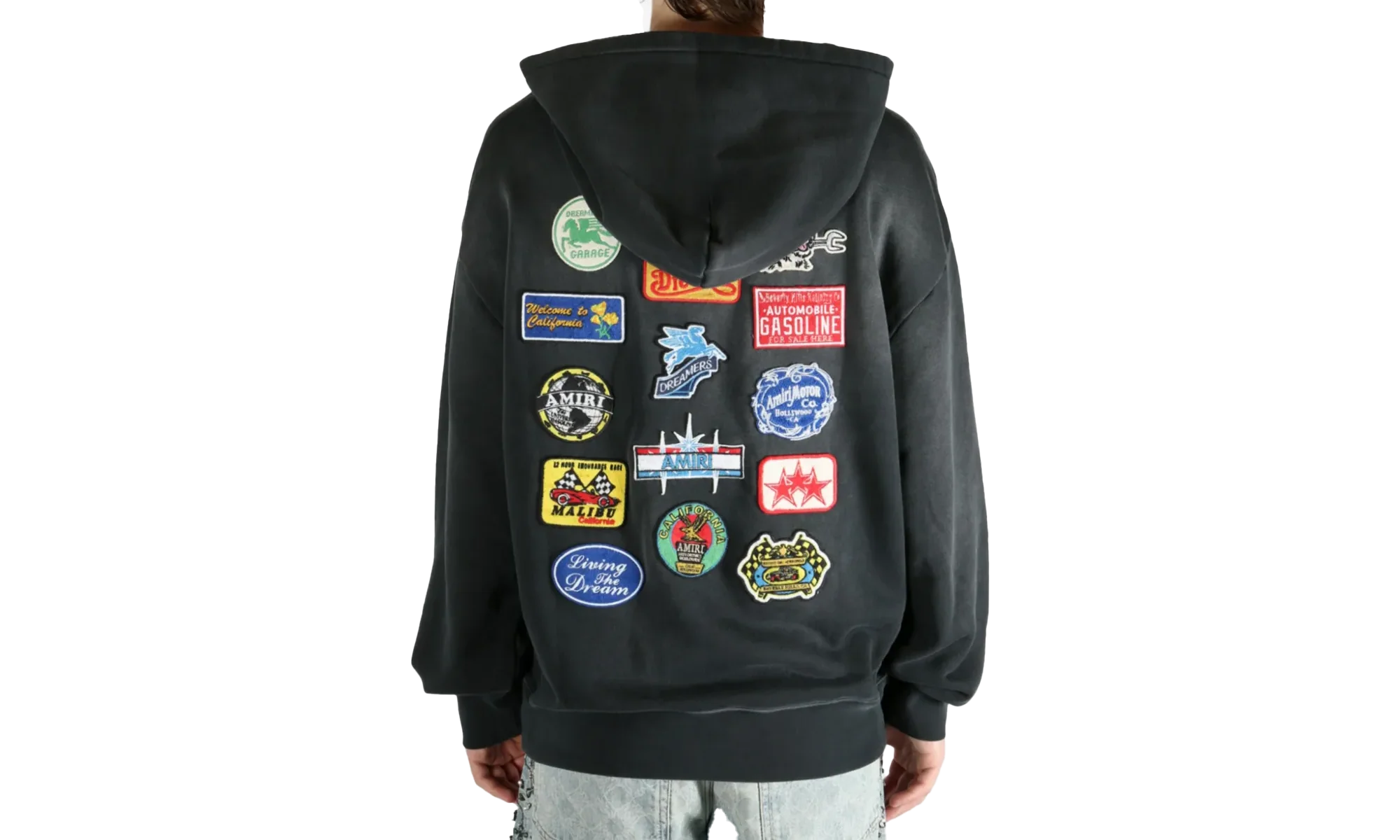 Station Patch Oversized Hoodie "BLACK" AMJYHD1119 - Image 2