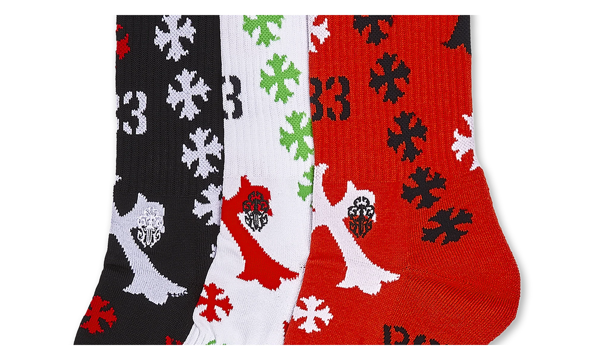 STENCIL SOCKS "Black / Red / White" CHRM0858 - Image 2