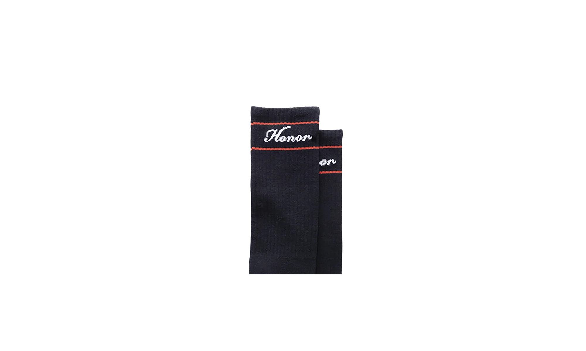 Striped Ribbed Crew Socks "Black" HTG250186 - Image 2