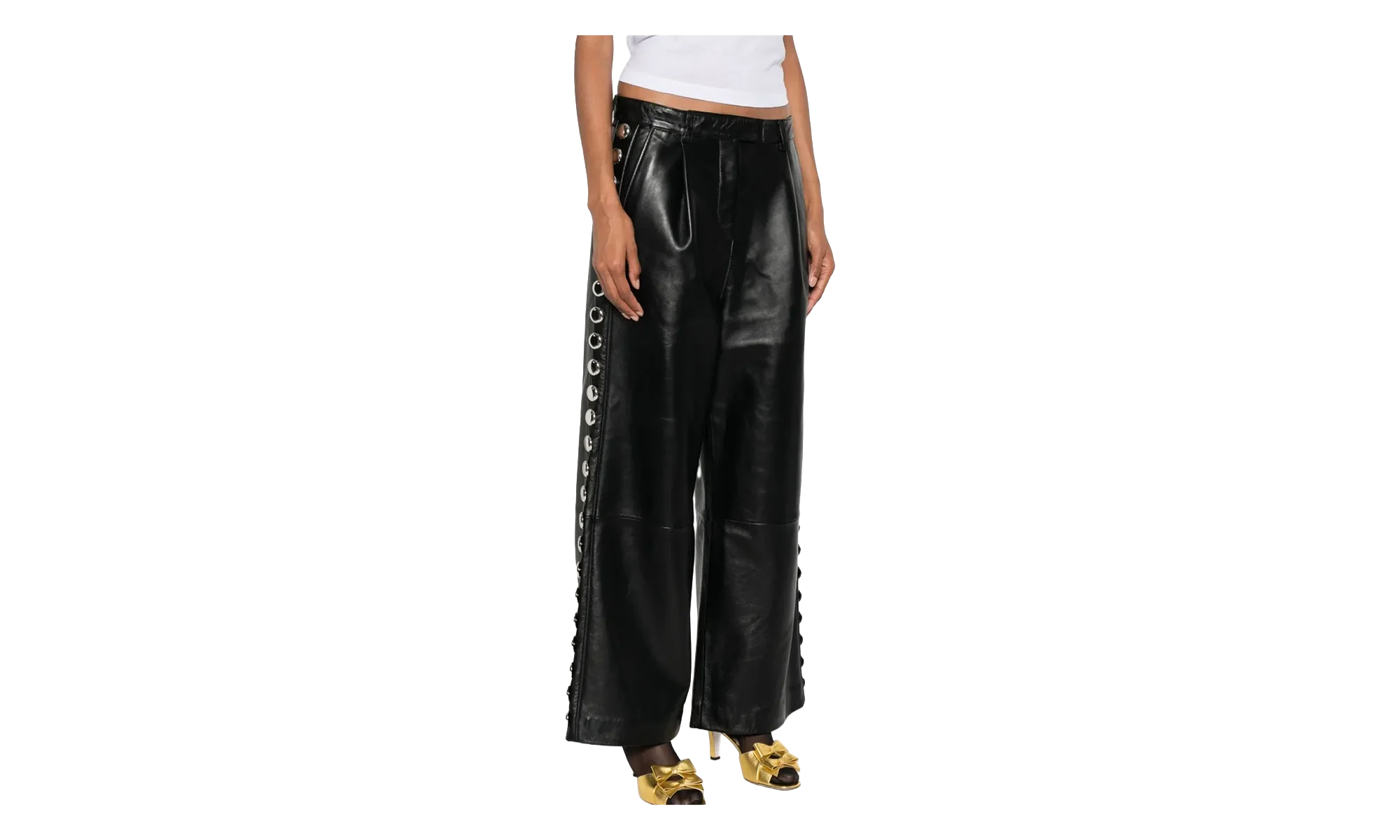 Studded Leather Trousers "Black" VAQ10P001 - Image 2