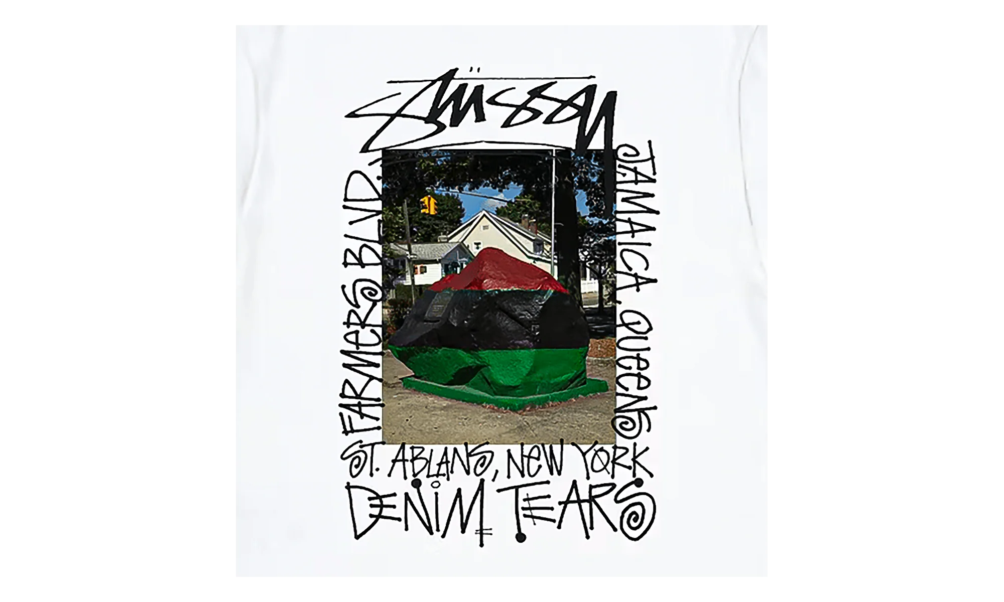 Stussy Farmers Blvd Short Sleeve Tee Shirt "White" DT309 - Image 2