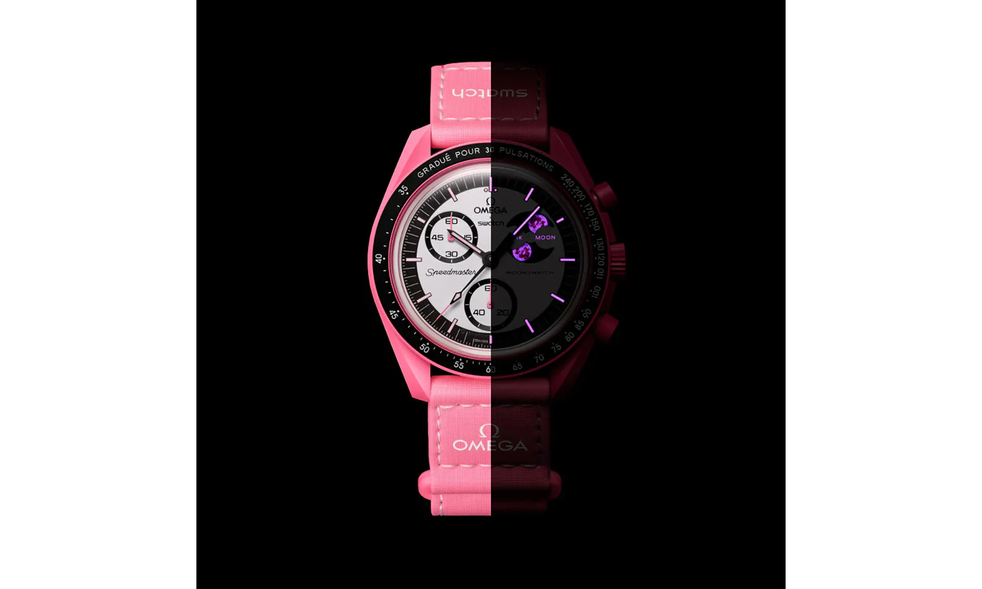 Swatch x Omega Bioceramic Moonswatch "Mission to the Pink Moon" SO33P700 - Image 3