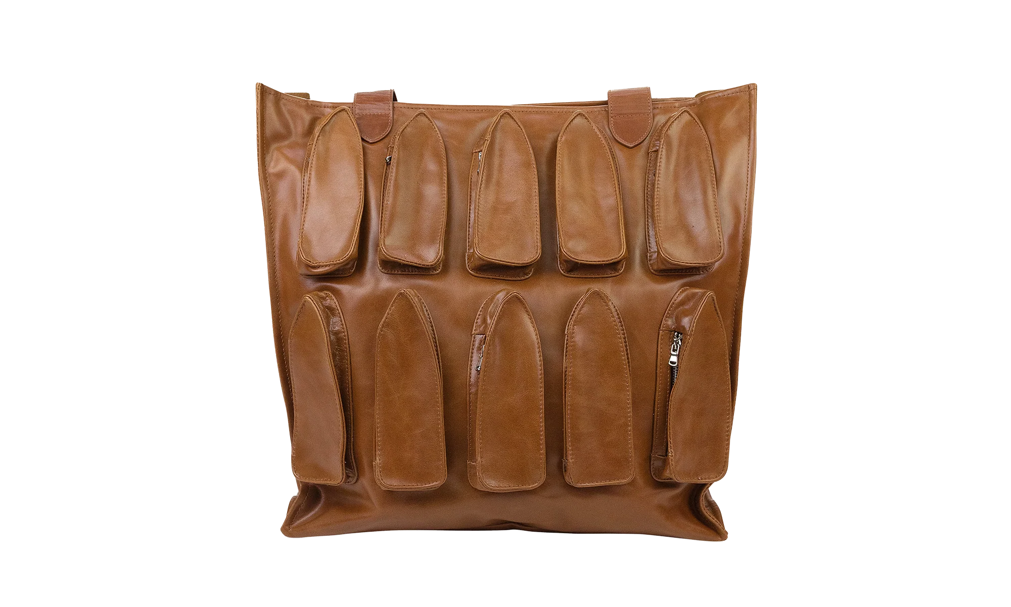 Thorned Pocket Tote Bag "Brown" 134001180017AW23 - Image 2