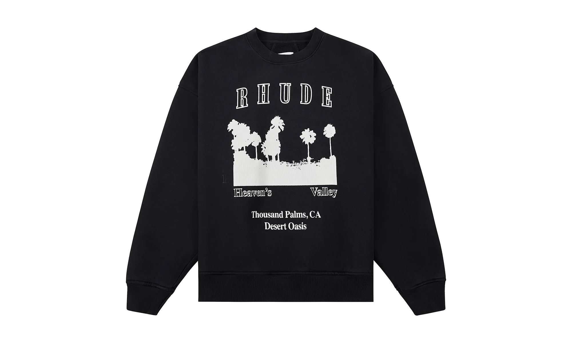 Thousand Palms Sweatshirt "Vintage Black / White" RHFW25ST05012