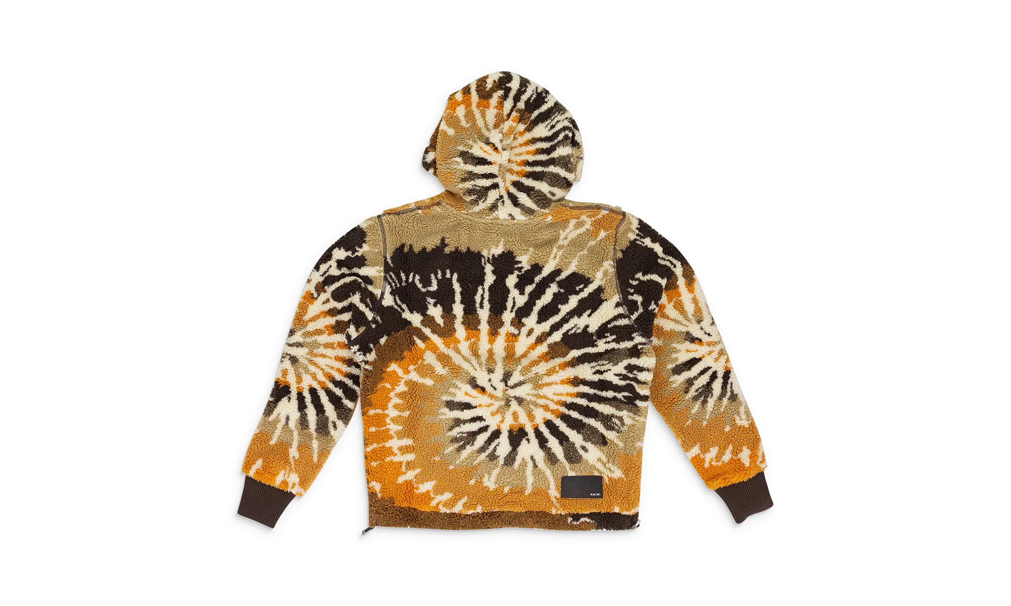 Tie Dye Polar Fleece Hoodie "Orange / Black" PS22MKF015 Orange Black - Image 2