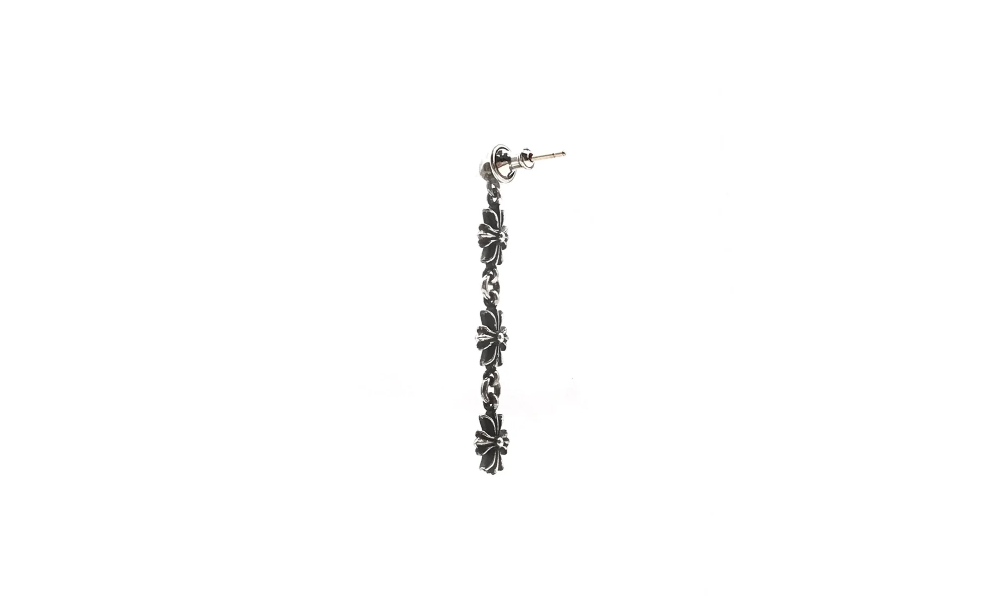 Tiny E Plus 3 Link Earring Drop "Single Earring - Silver" CHRM0669 - Image 2