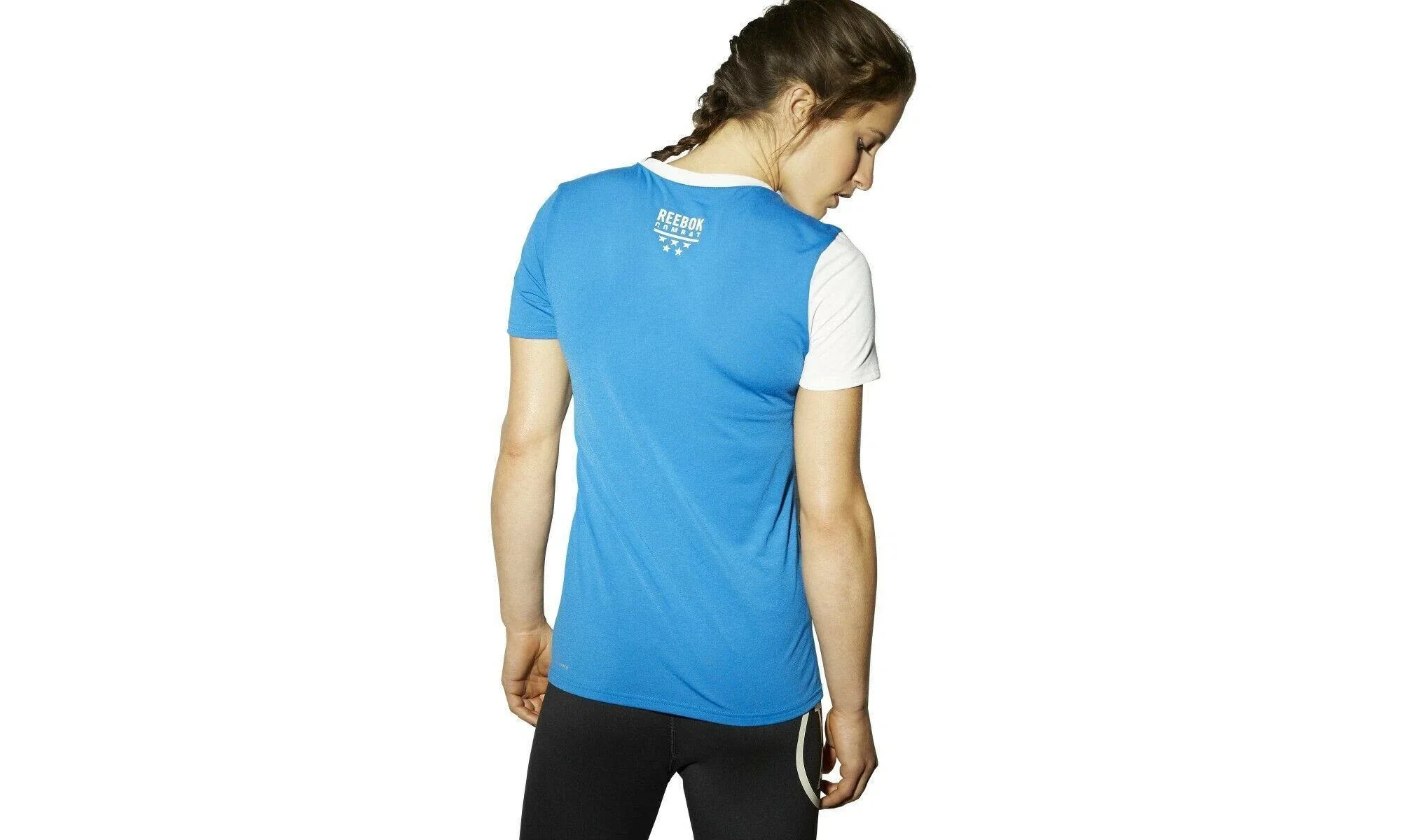 Train Like A Fighter Perf Short Sleeve V Tee WMNS "Blue Sport" AJ4435 - Image 2