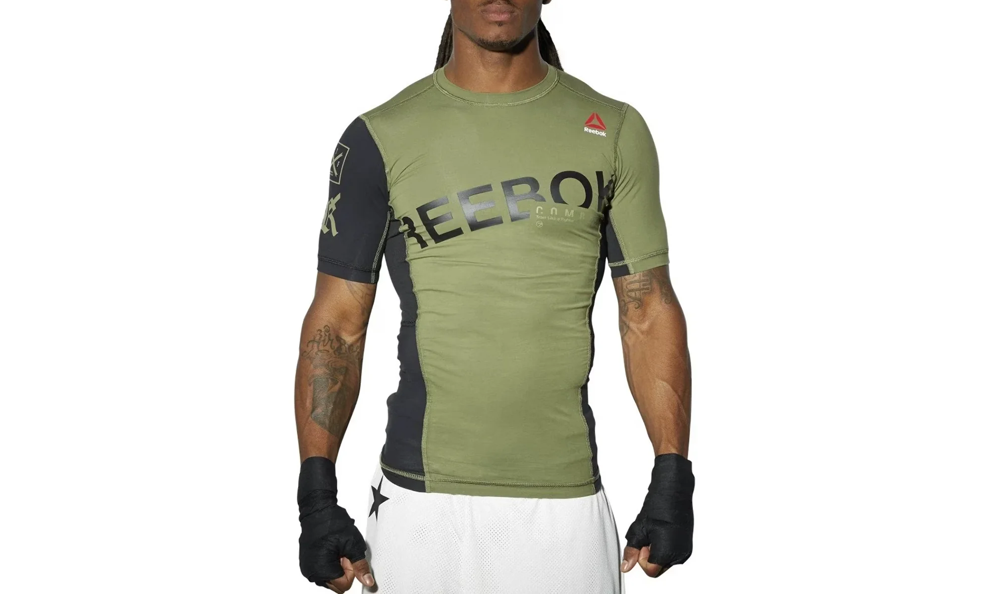 Train Like A Fighter Short Sleeve Compression Top "Canyon Green" AJ9079