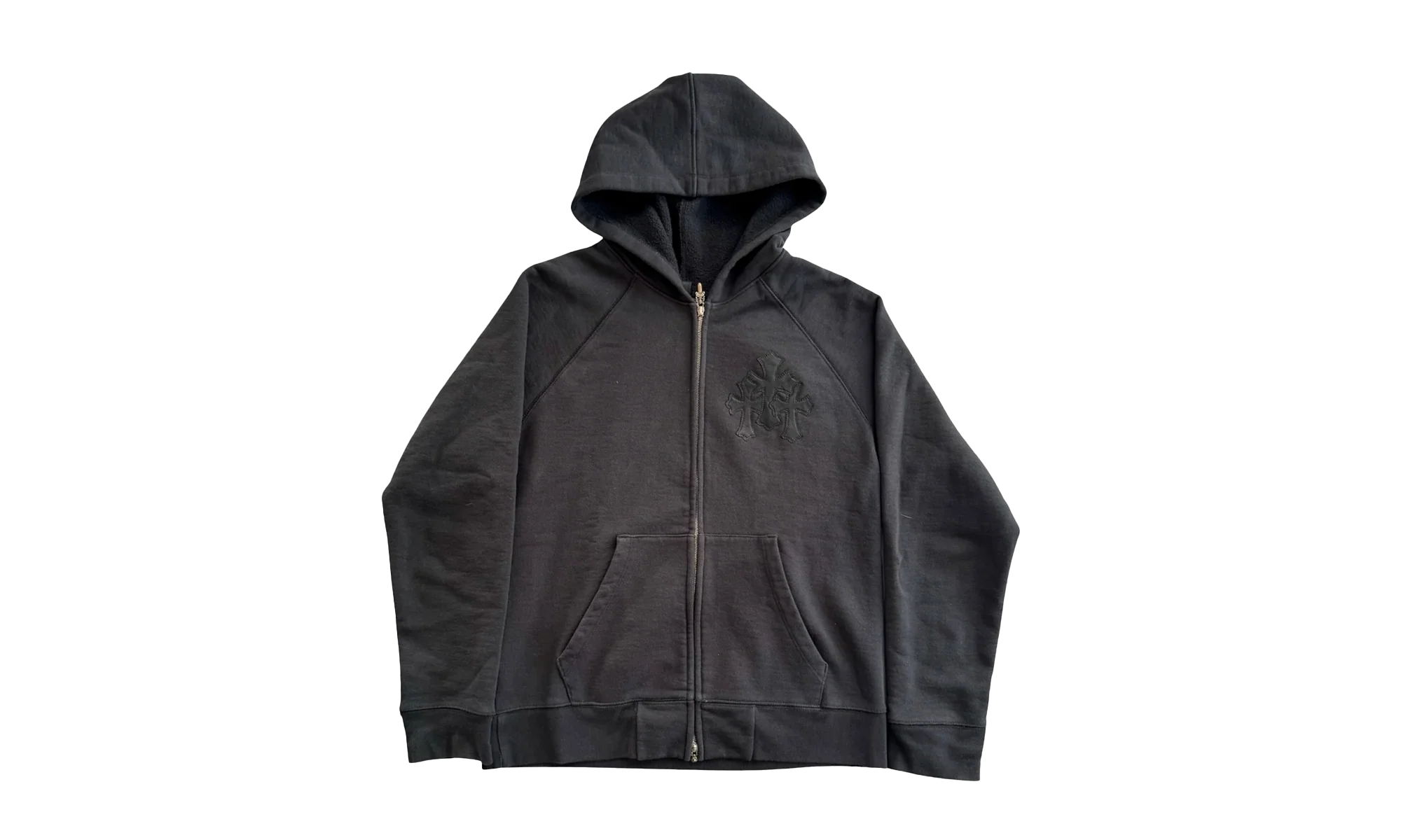 Triple Cross Patch' Zip Up Hoodie "Black" CHRM0416