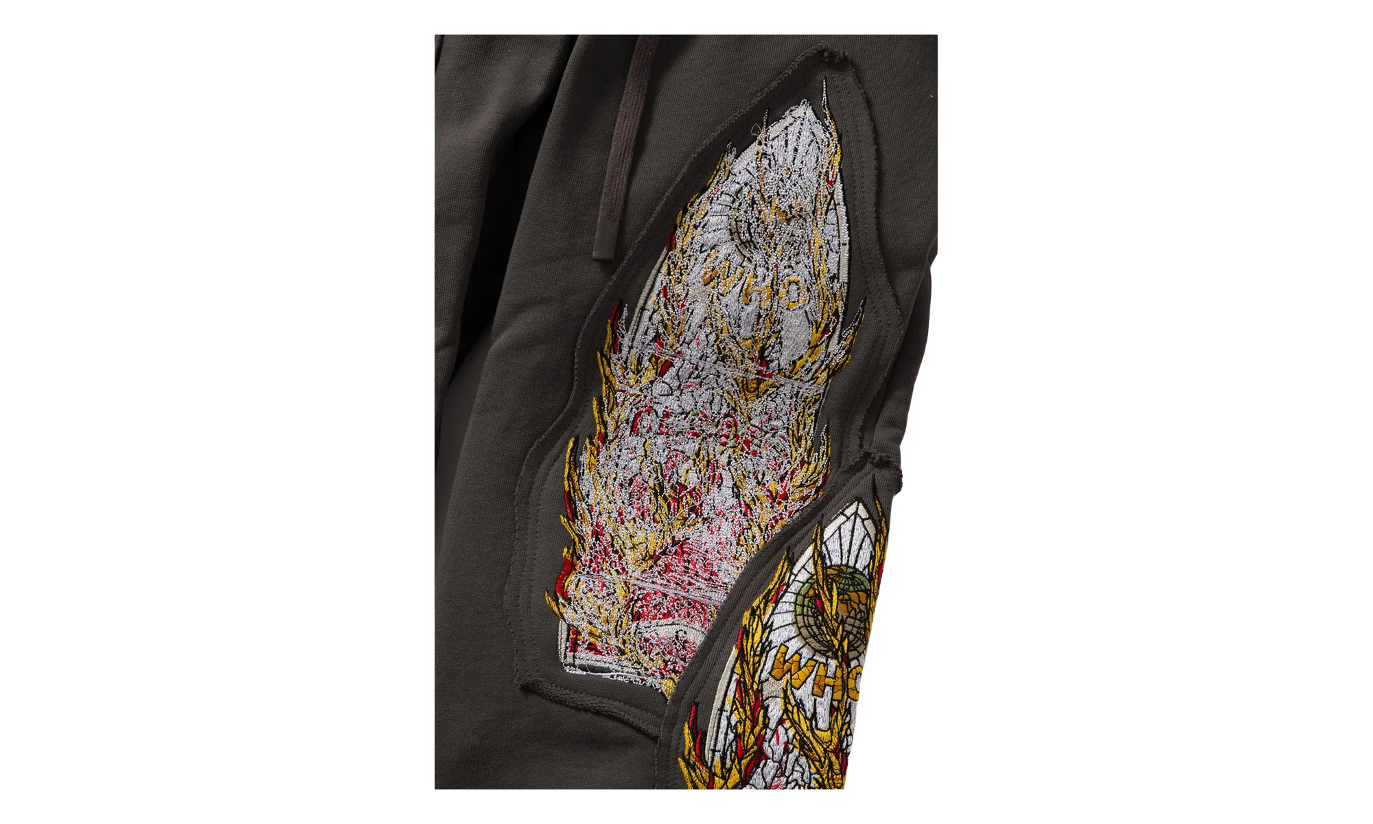 Triple Flame Glass Sweatpants "Grey" IB65CBPX - Image 2