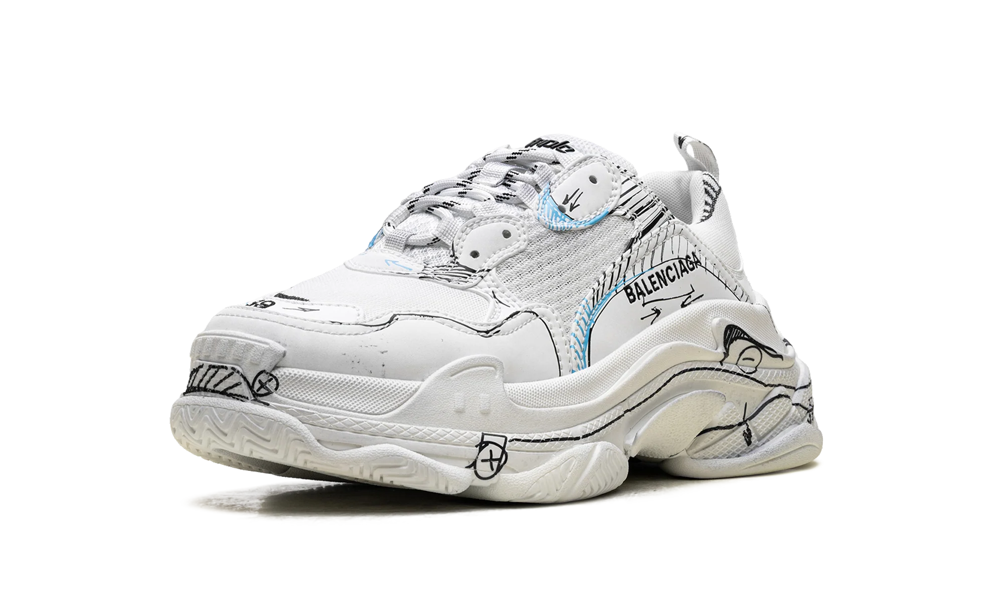 Triple S Sneaker "Sketch - White" 536737 W3SRB 9014 - Image 3