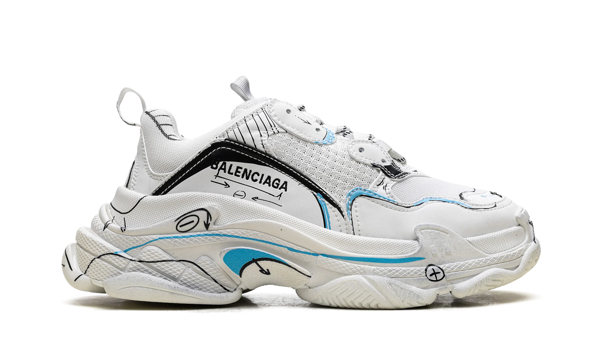 Triple S Sneaker "Sketch - White" 536737 W3SRB 9014 - Image 4