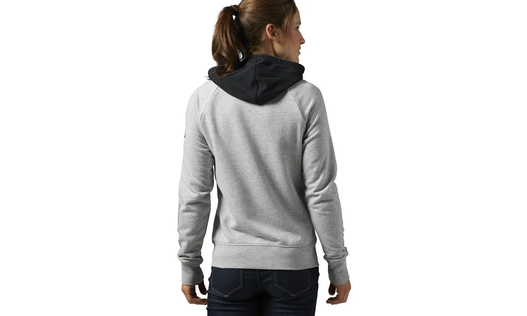 UFC UFAN Full Zip Hoody WMNS "Mid Grey Heather" AJ4471 - Image 2