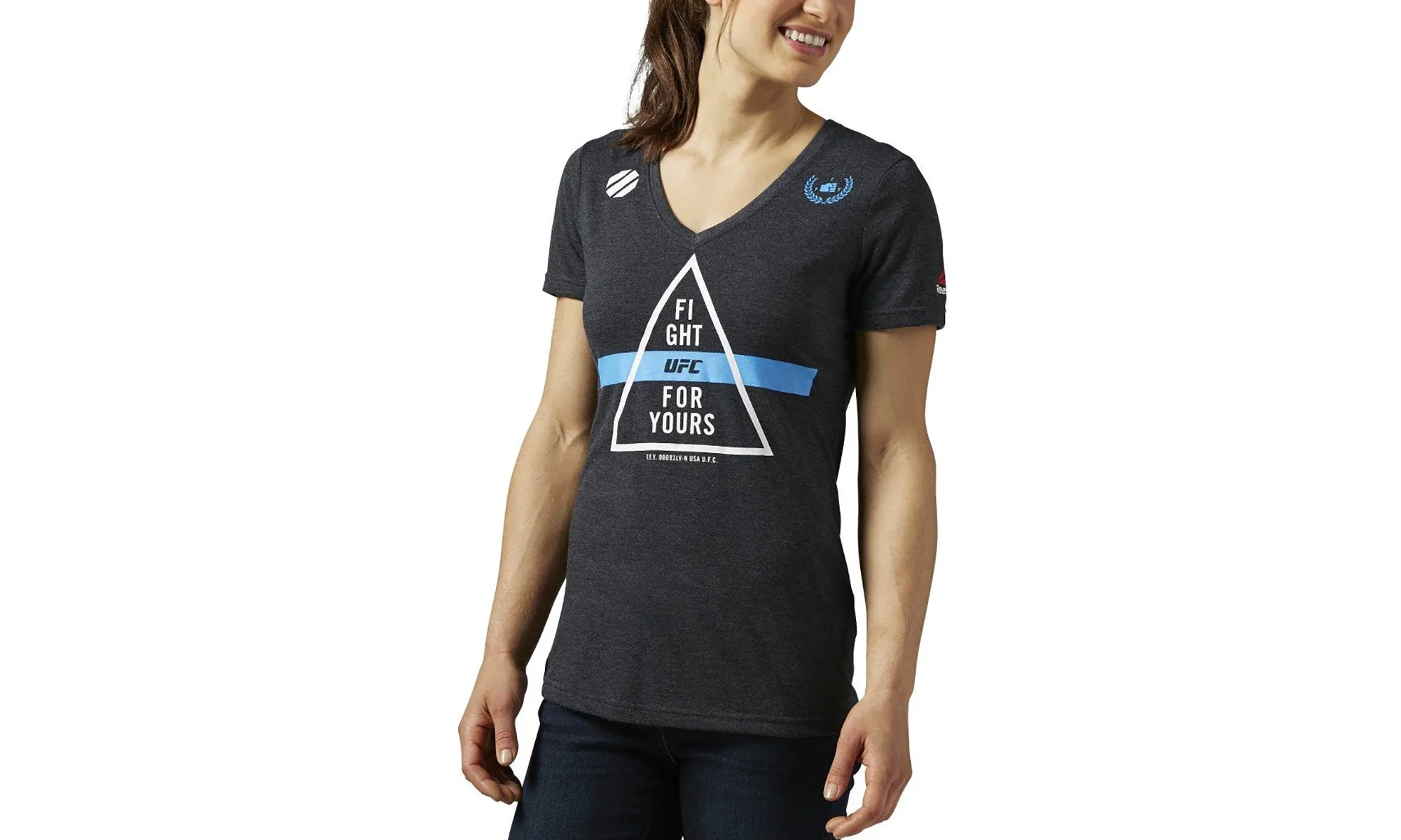 UFC UFAN Tri-blend V-Neck Tee WMNS "Black" AJ4407