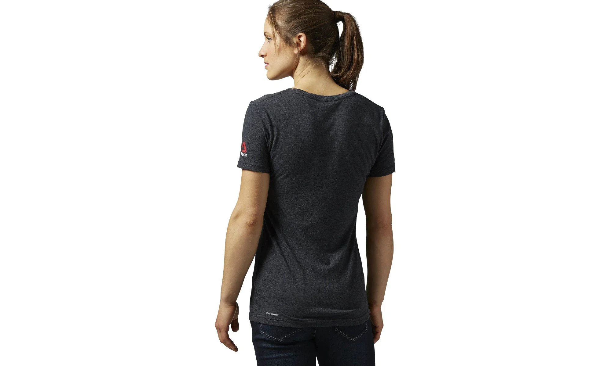 UFC UFAN Tri-blend V-Neck Tee WMNS "Black" AJ4407 - Image 2