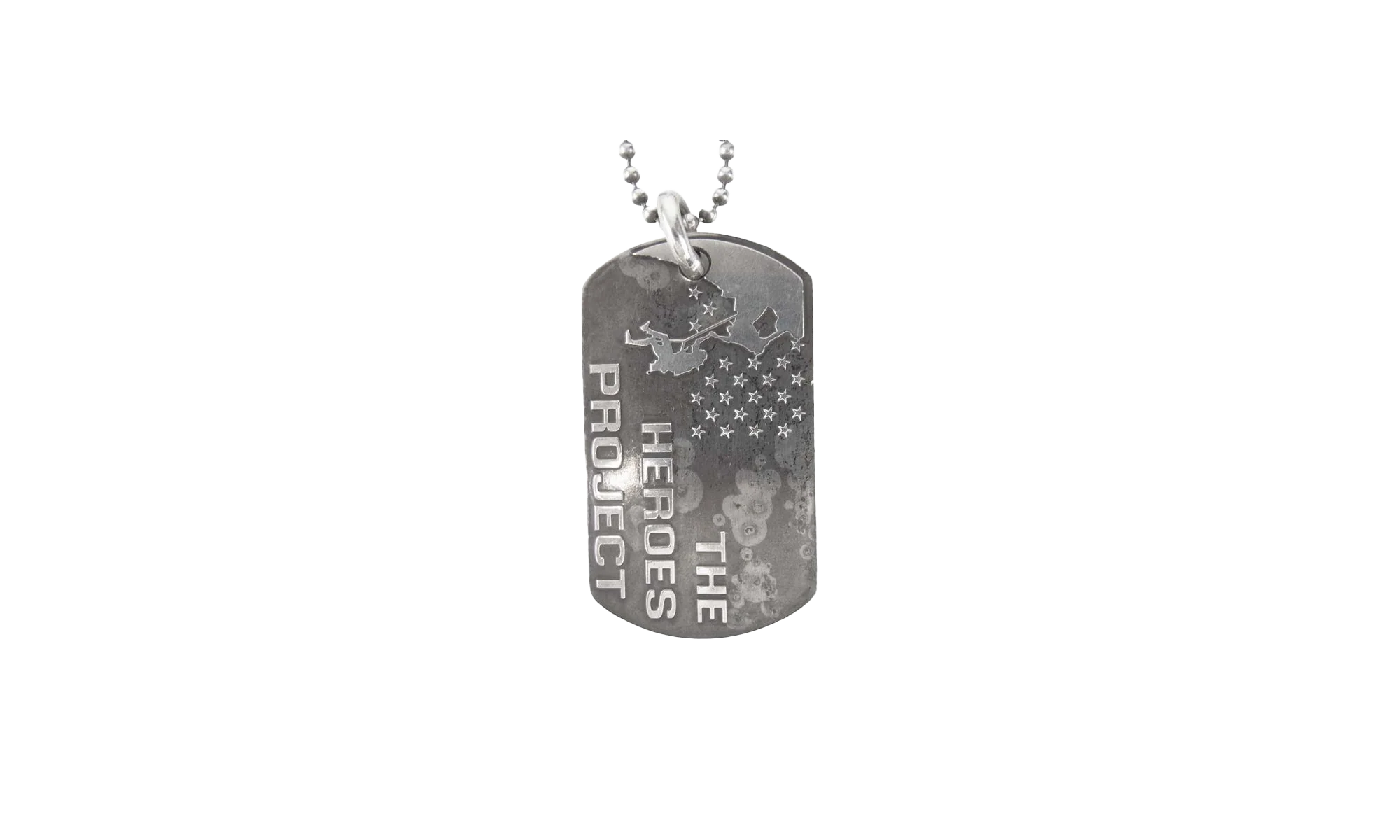 USA HEROES PROJECT LARGE DOG TAG with ball chain "Silver" CHRM0546 - Image 2