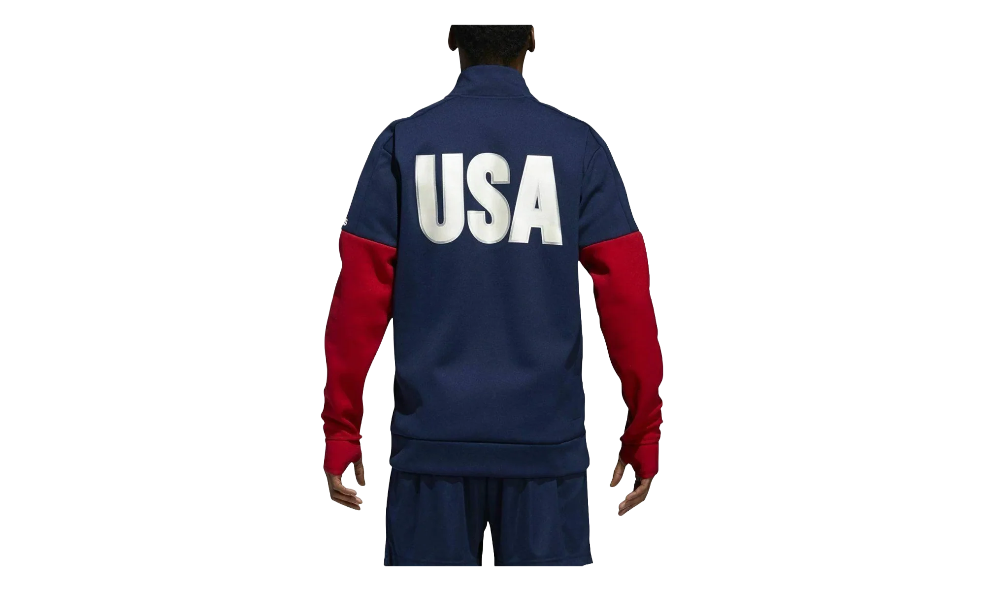 USA Volleyball Jacket 1/4 Zip Jacket "Collegiate Navy / Power Red" CF1418 - Image 2