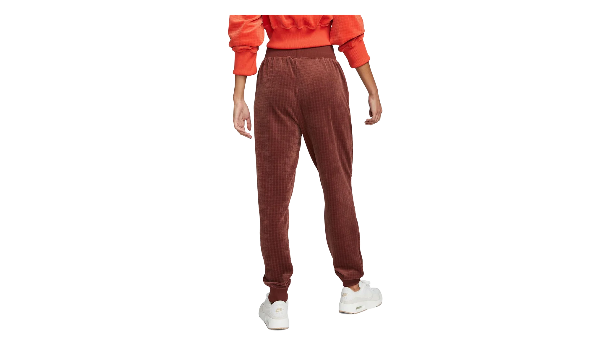 Velour High Waisted Joggers WMNS "Maroon" DV7820 231 - Image 2