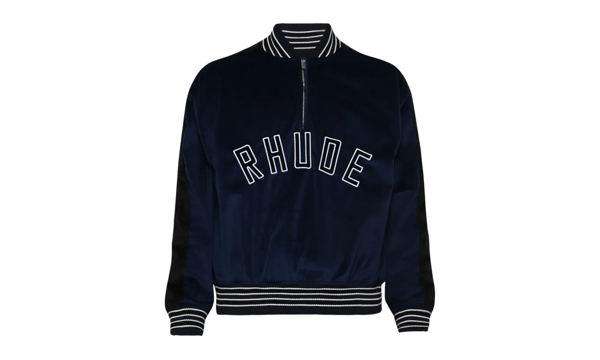 Velour Track Quarter Zip-Up "Navy / Black / White" RHFW25ST01041