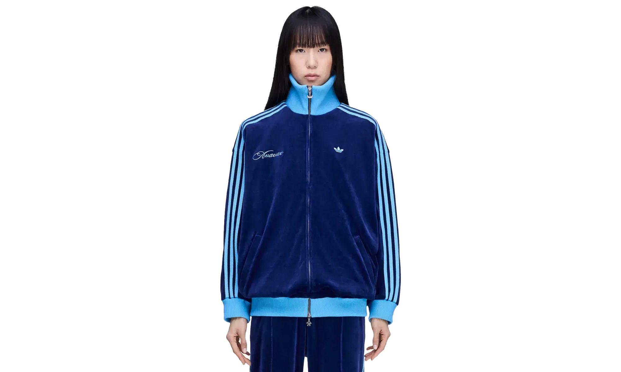 Velvet Track Jacket WMNS "AVAVAV - Dark Blue" KD1492 - Image 2