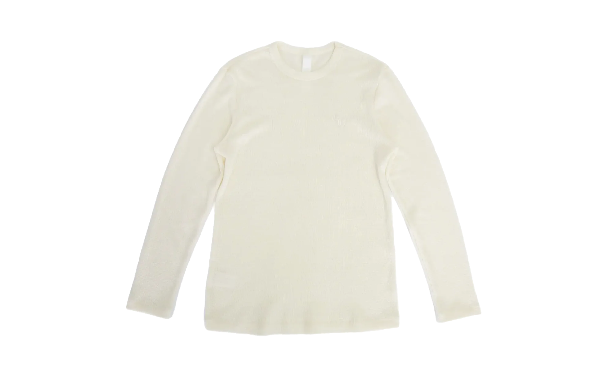 Waffle CH Logo Embroidered Long Sleeve "White" CHRM0511