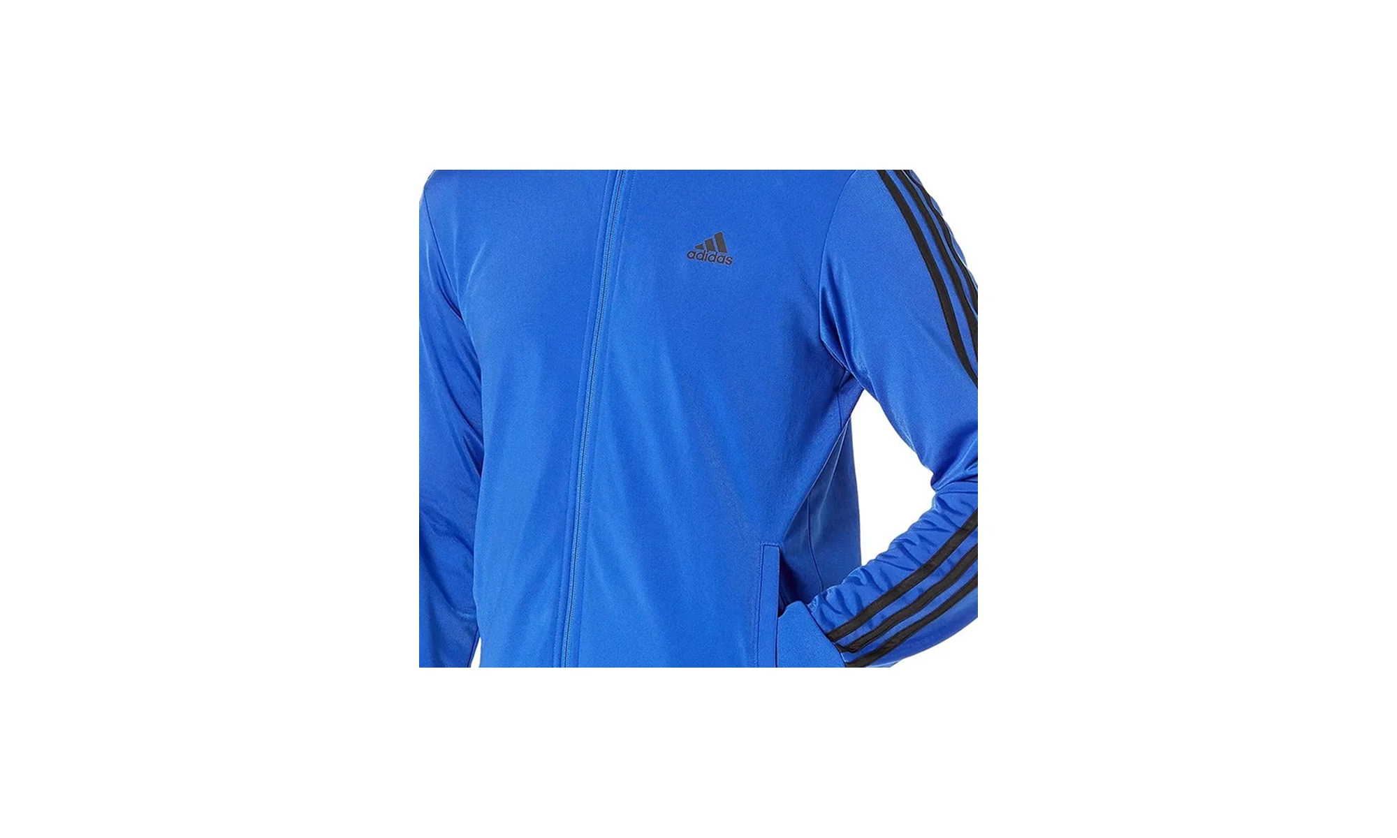 Warm-Up Tricot Regular 3-Stripe Track Jacket "Bold Blue / Black" HE1636 - Image 2