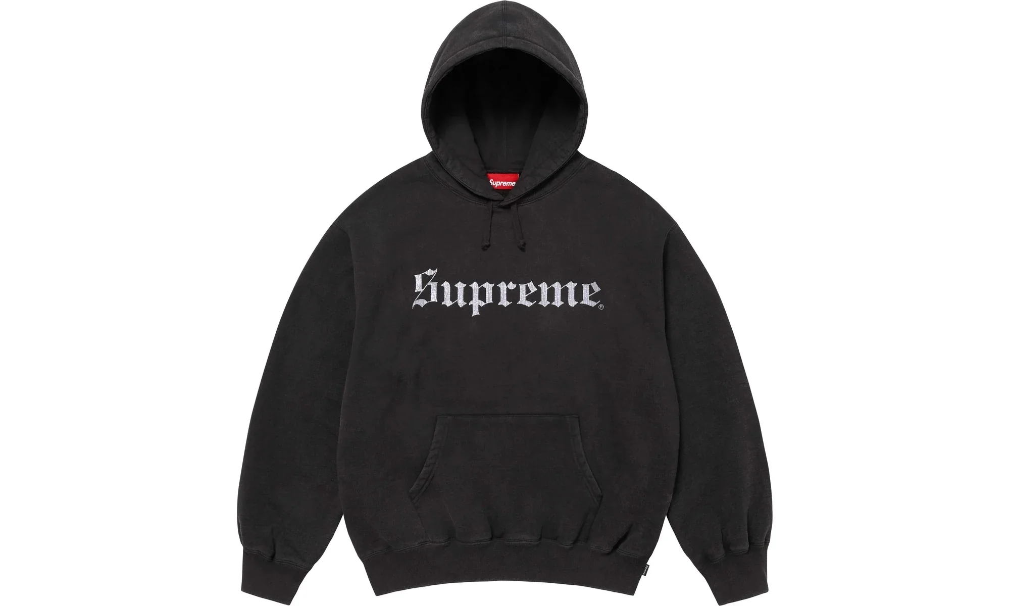 Washed Old English Hooded Sweatshirt "FW25 - Black" SU26760