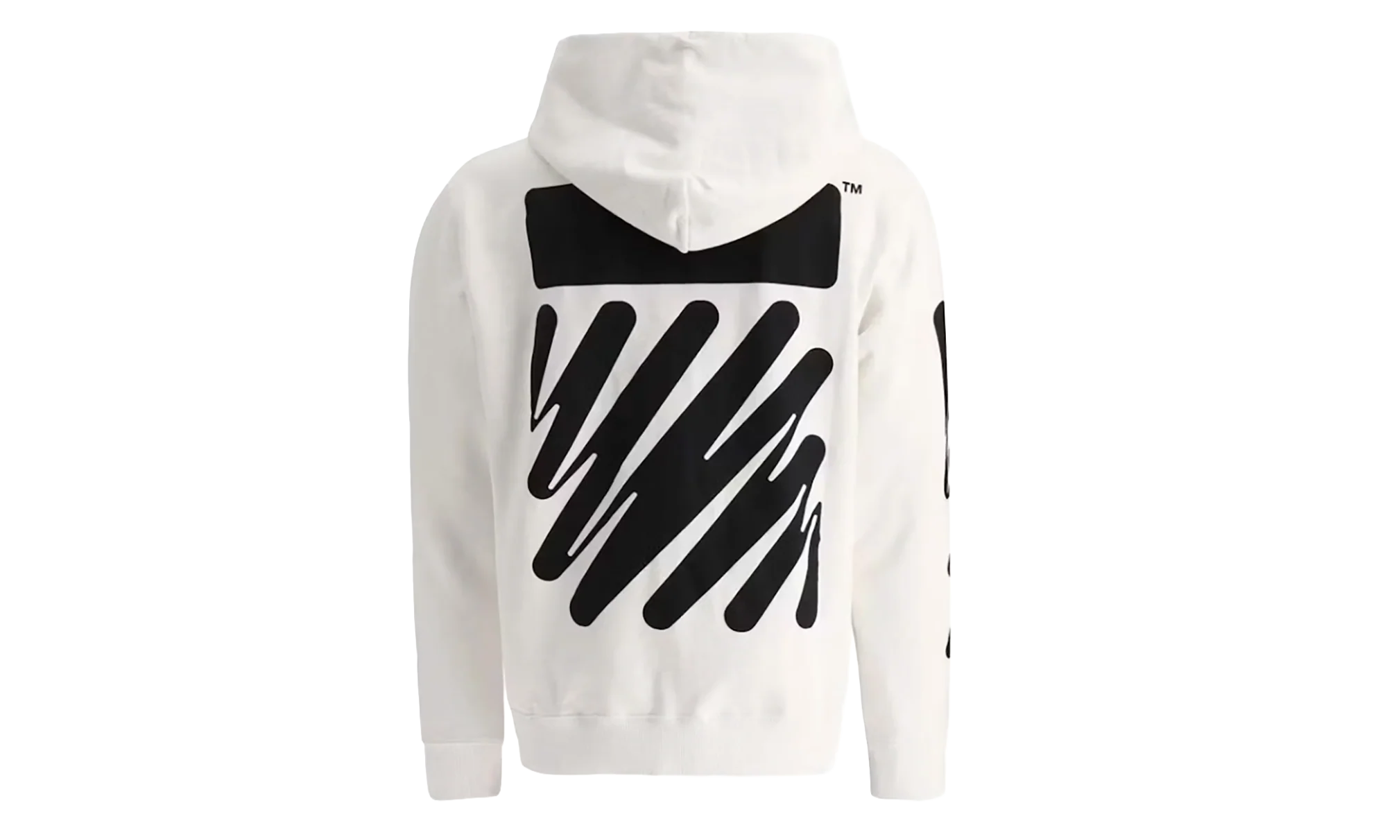 Wave Diagonal Slim Hoodie "White / Black" UKRNJQZT - Image 2