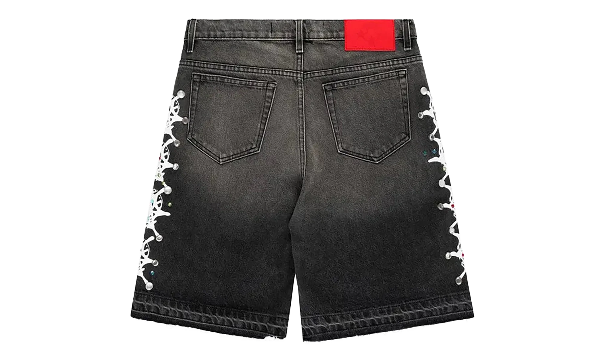 WEB STONE DENIM SHORTS "Black Wash" SP5der96 - Image 2