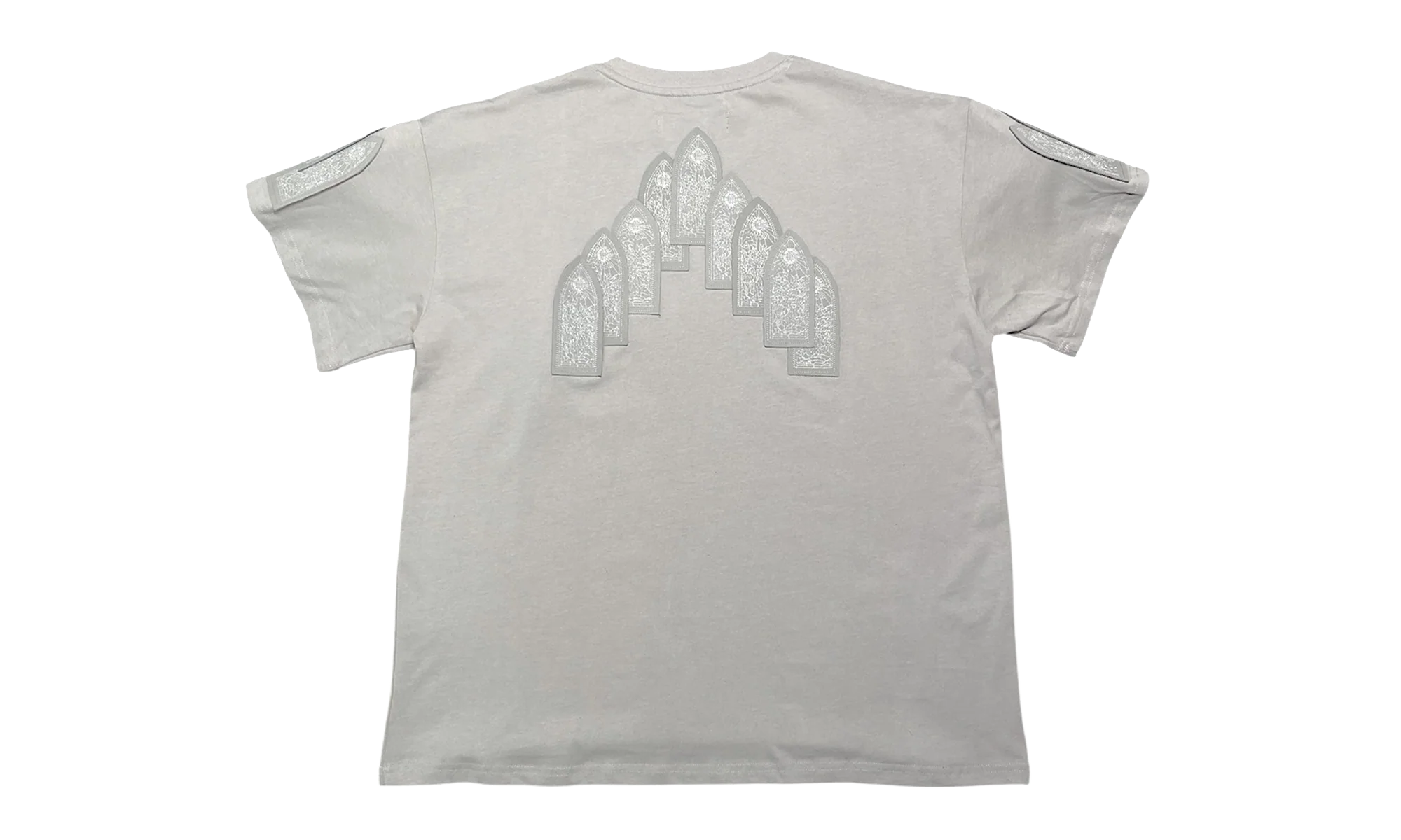 Window Leather Patch Short Sleeve Tee "Vintage Grey" WDWBMBLWSSTSVG - Image 2