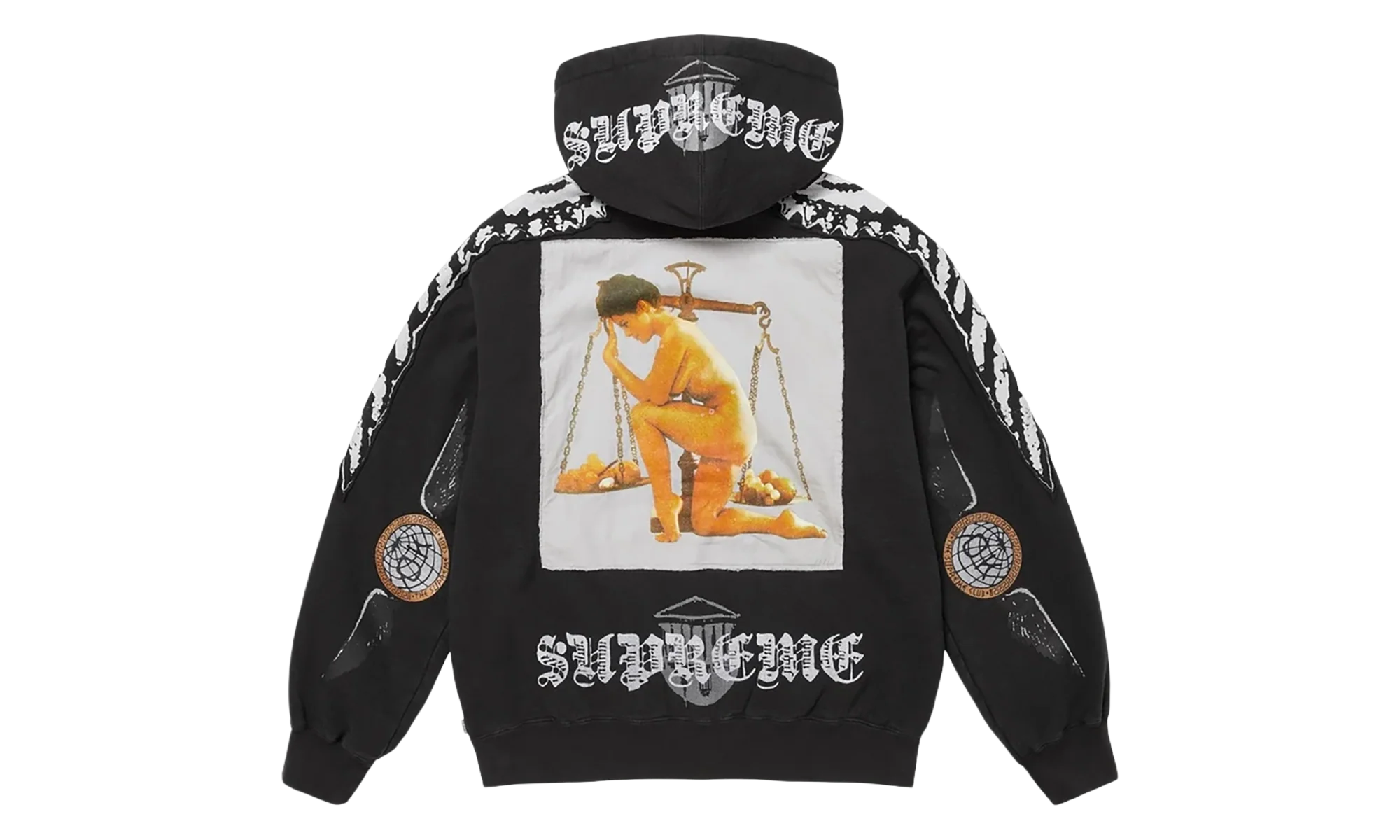 Wings Zip Up Hooded Sweatshirt "Black" SU27001 - Image 2