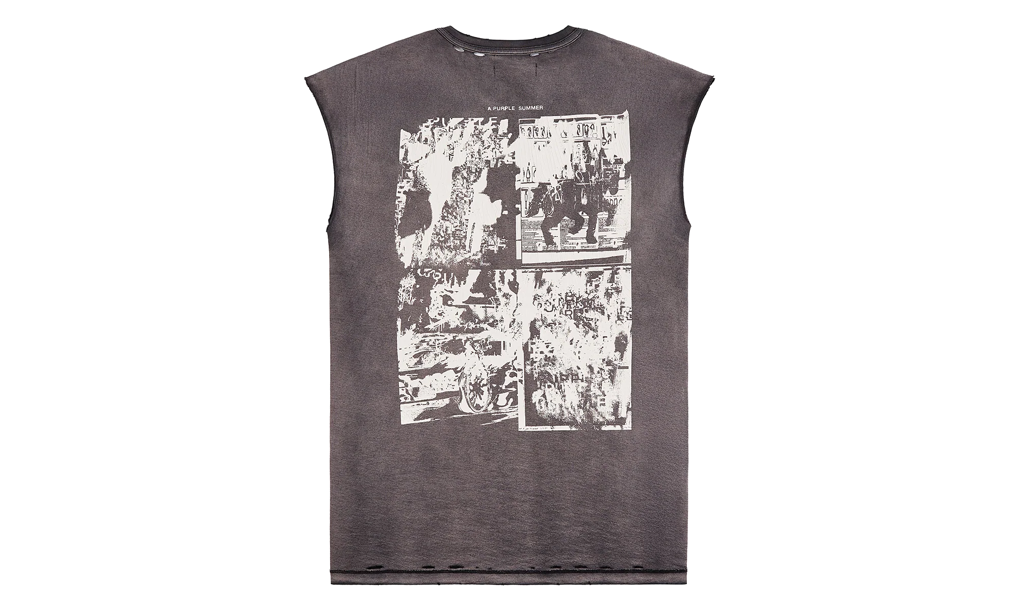 Worn Gothic Sleeveless Tee "Brown" P103 TBSP226 - Image 2