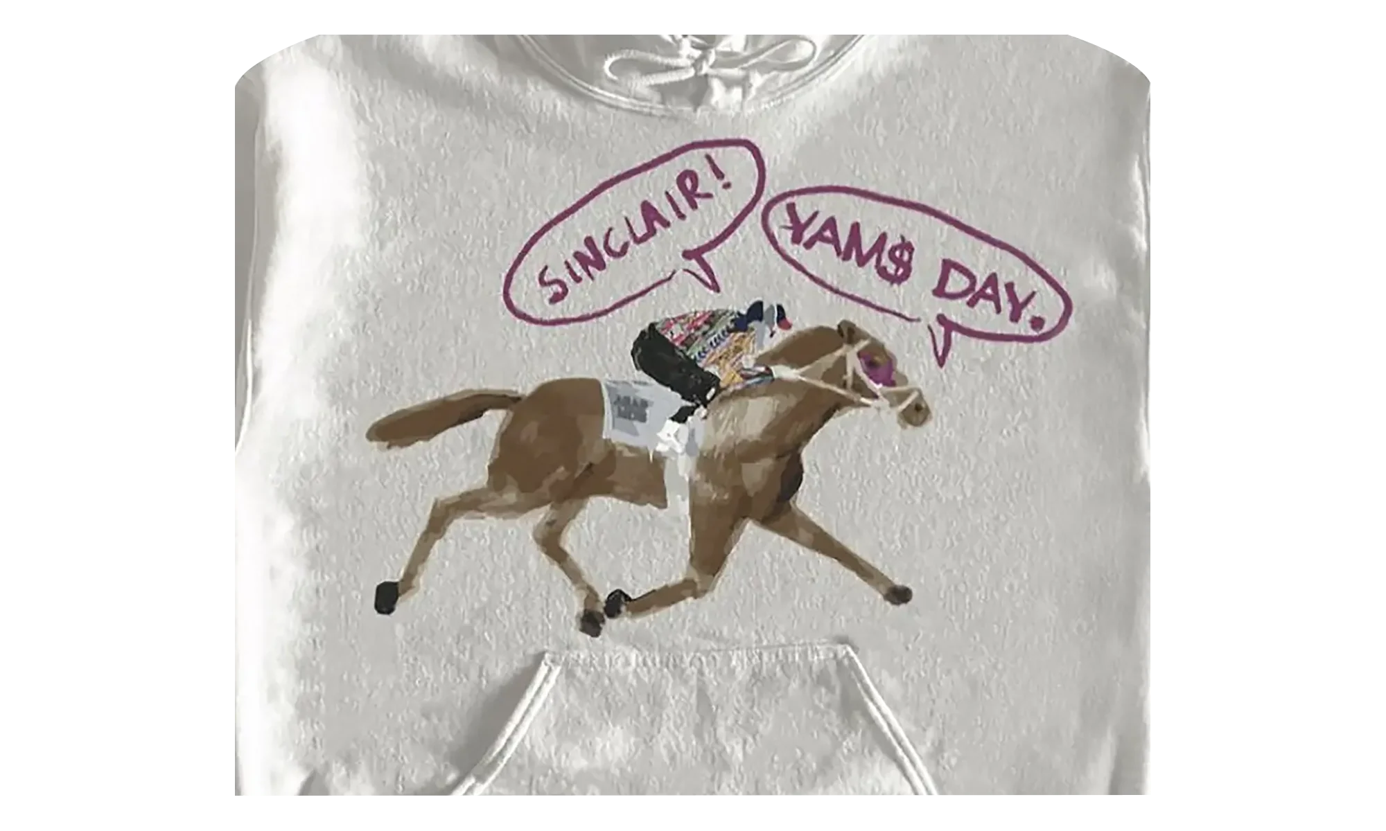 Yams Day 2021 Long Beach Horse Hoodie "White" 2010 1SS210106LBHH WHIT - Image 2