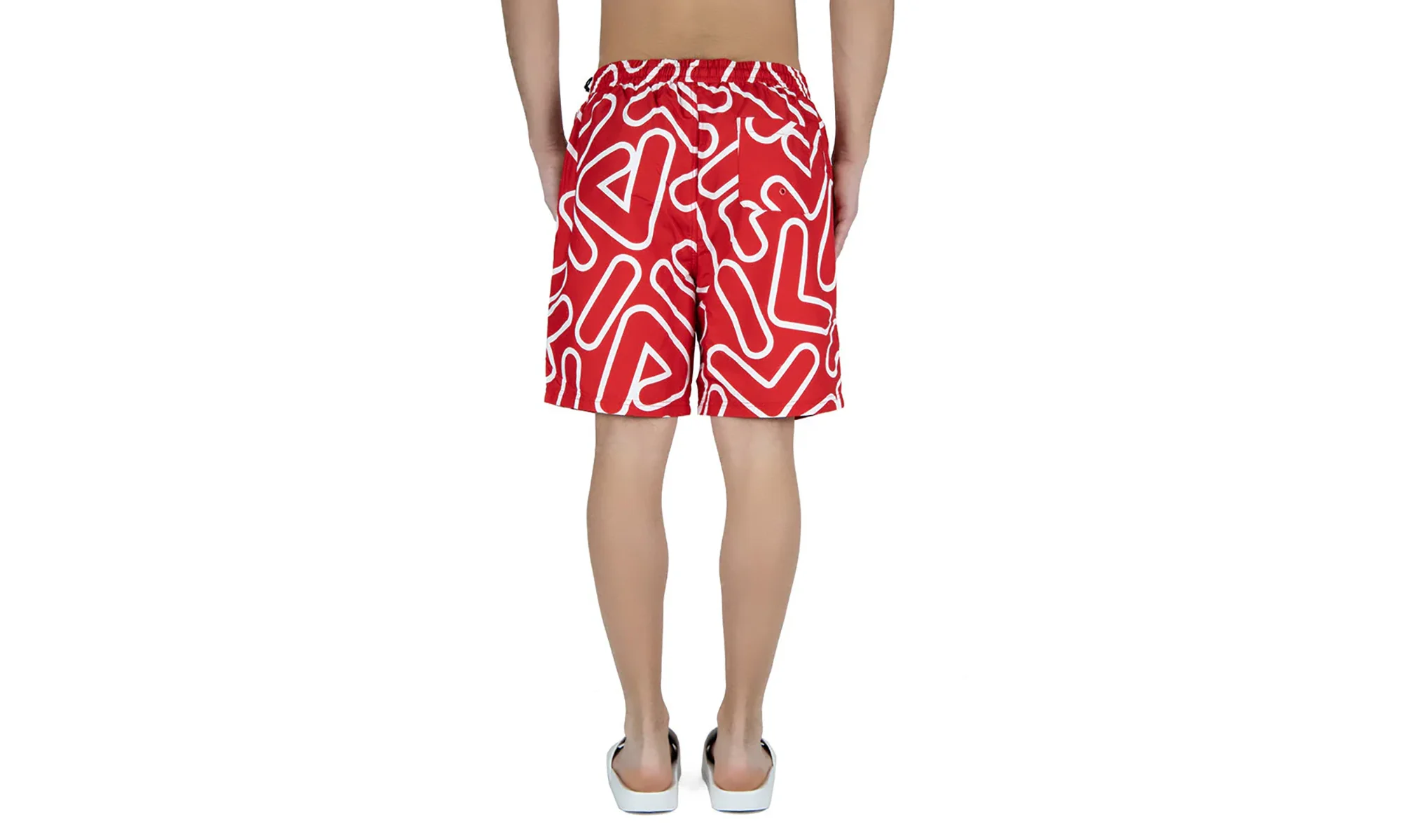 YASH Outline All Over Print Swim Short "Red / White" LM015913 640 - Image 2