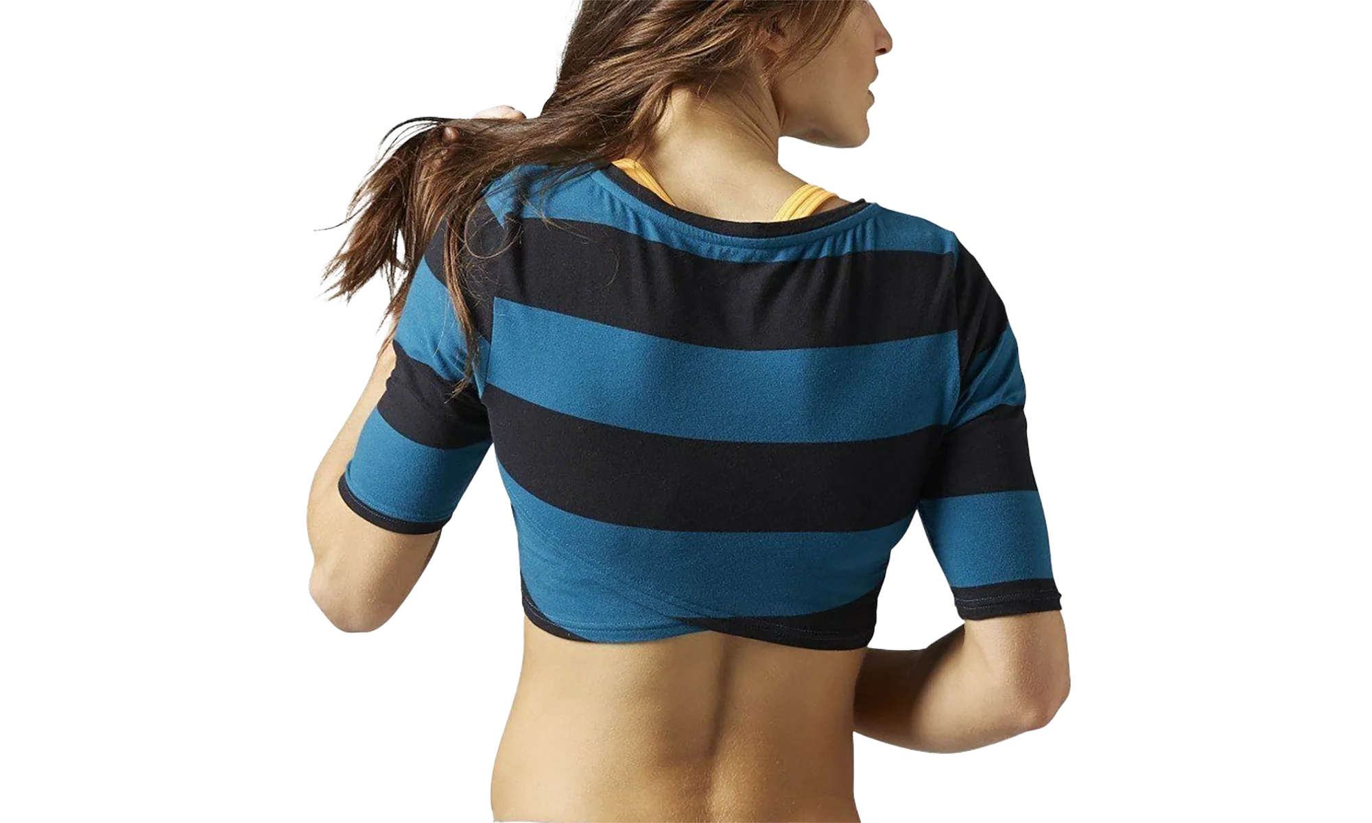 Yoga Striped Crop Top WMNS "Emerald Tide" BJ9749 - Image 2